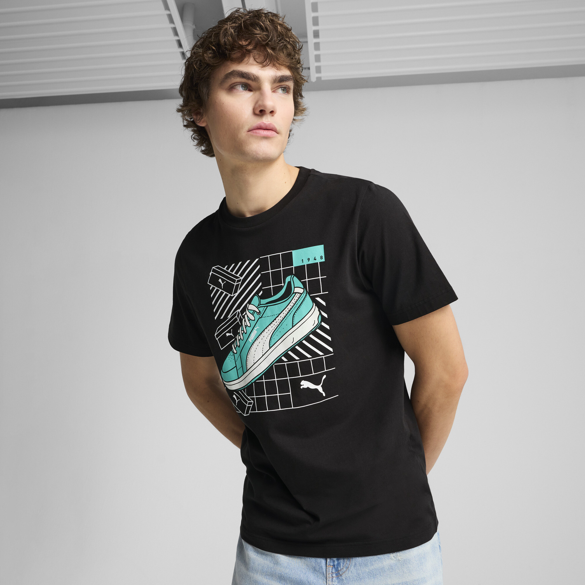 Puma Graphics Sneaker T-Shirt für Herren Schuhe | Mit Plain | Black | Größe: 42-44