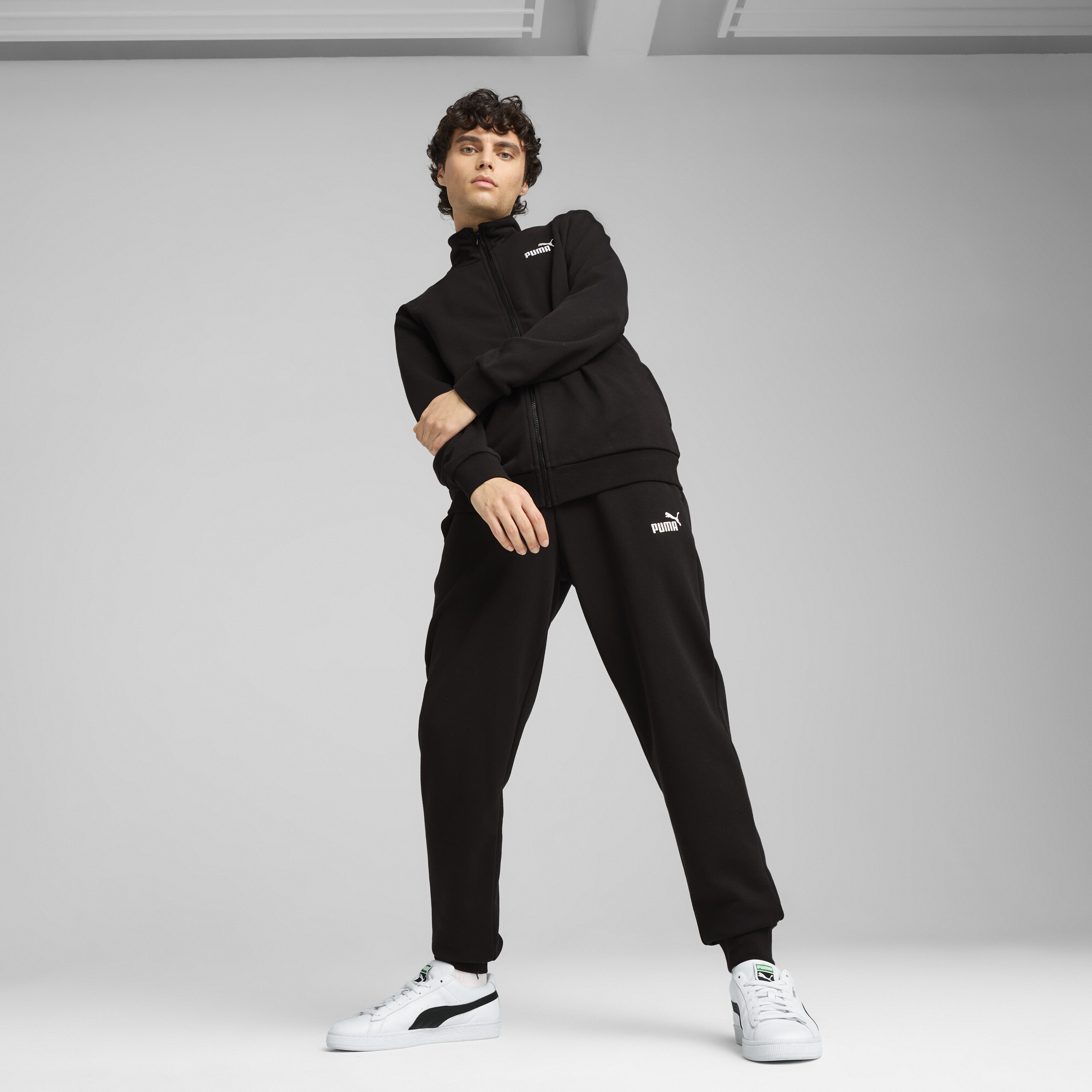 Puma Essentials Jogginganzug Herren | Mit Plain | Black | Größe: XS