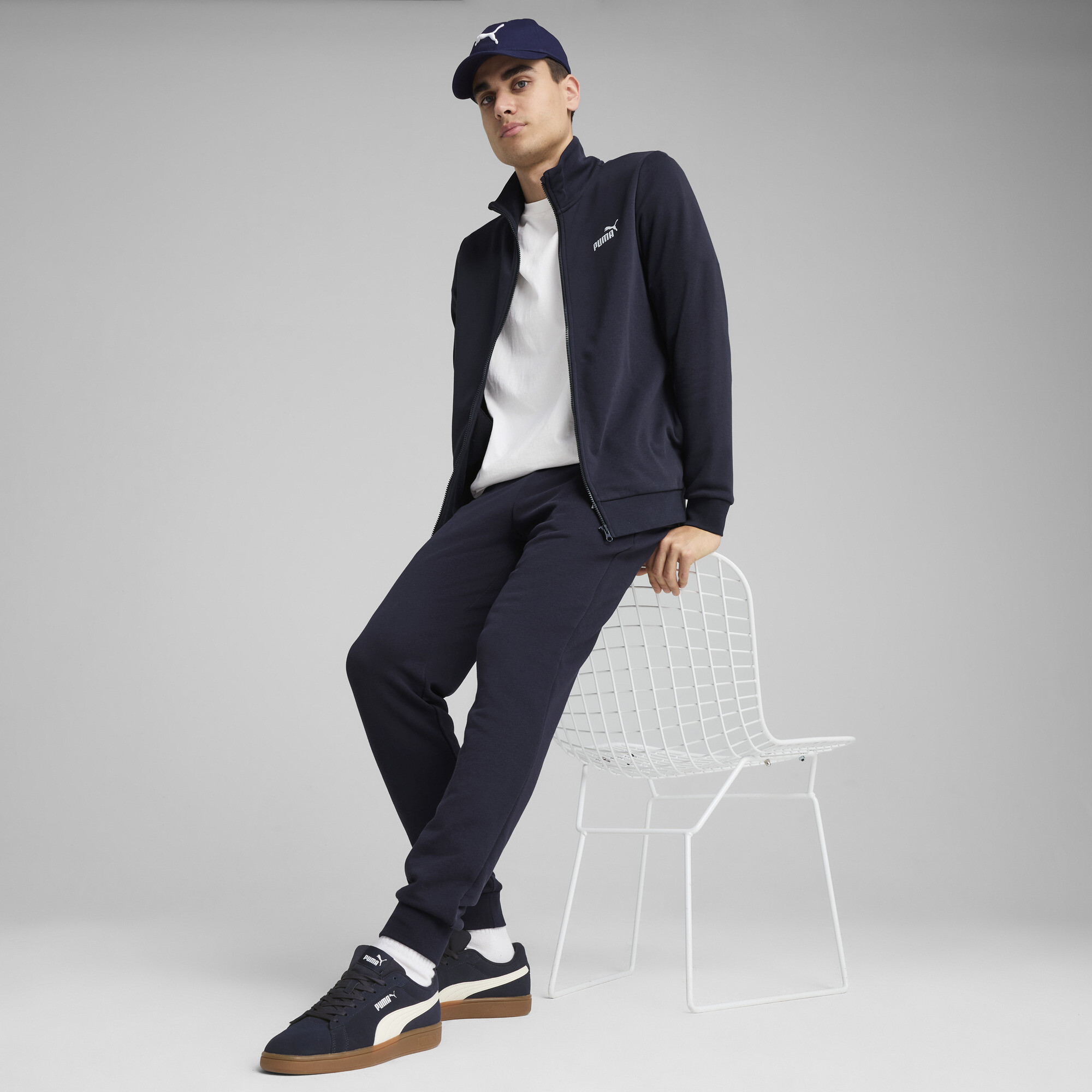 Puma Essentials Jogginganzug Herren | Mit Plain | New Navy | Größe: XL