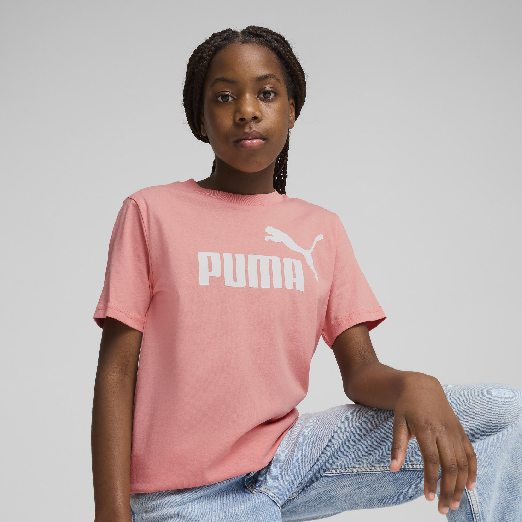 Puma ESS No. 1 Logo T-Shirt Teenager Für Damen Für Kinder | Mit Logo Print | Pink Fruit | Größe: 9-10Y