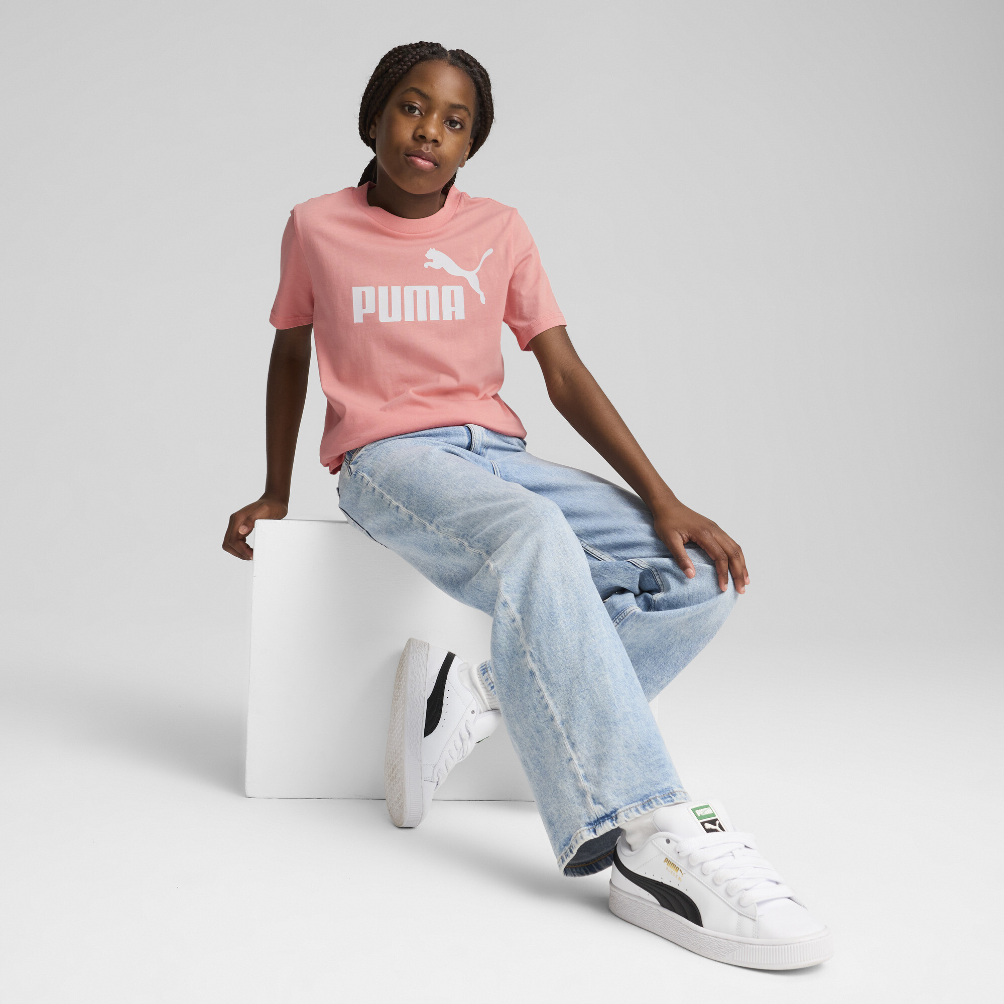 PUMA ESS No. 1-logo T-shirt, Roze