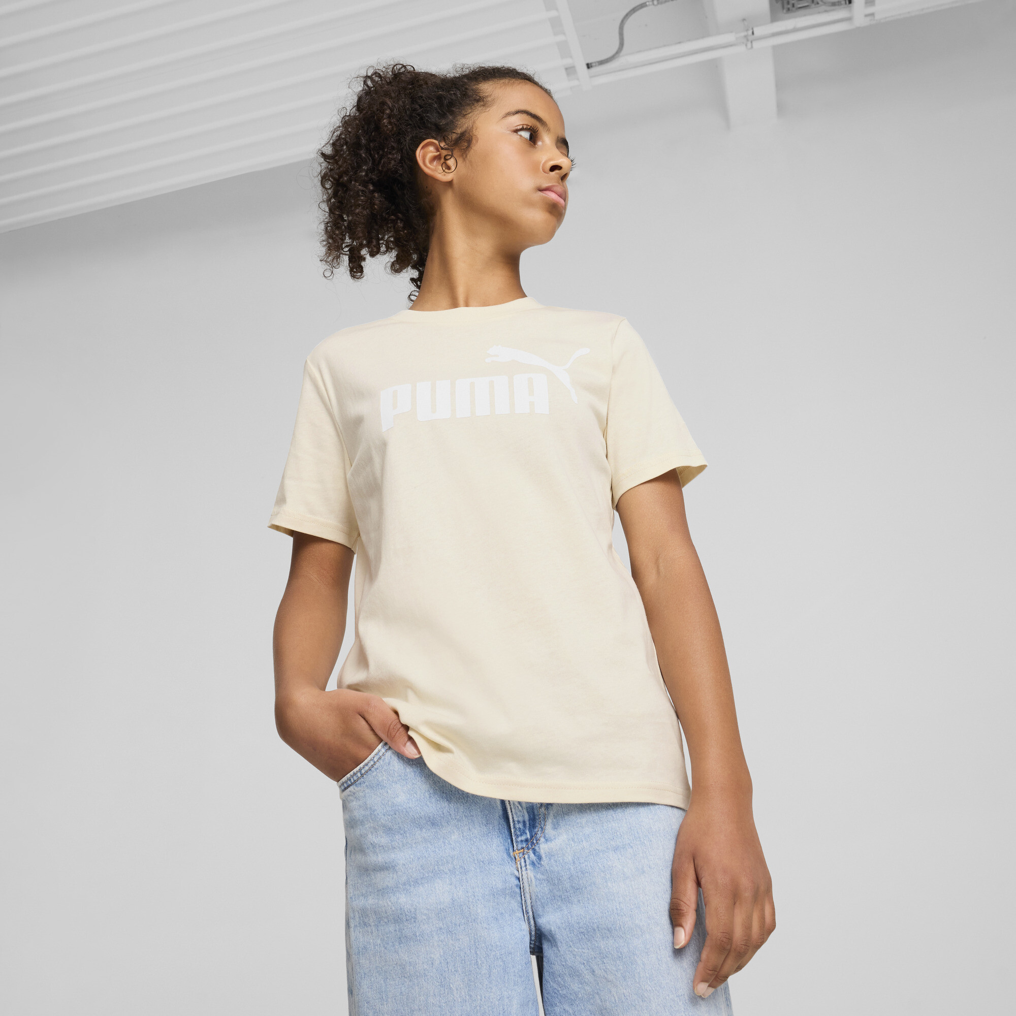 Puma ESS No. 1 Logo T-Shirt Teenager Für Damen Für Kinder | Mit Logo Print | Alpine Snow | Größe: 9-10Y