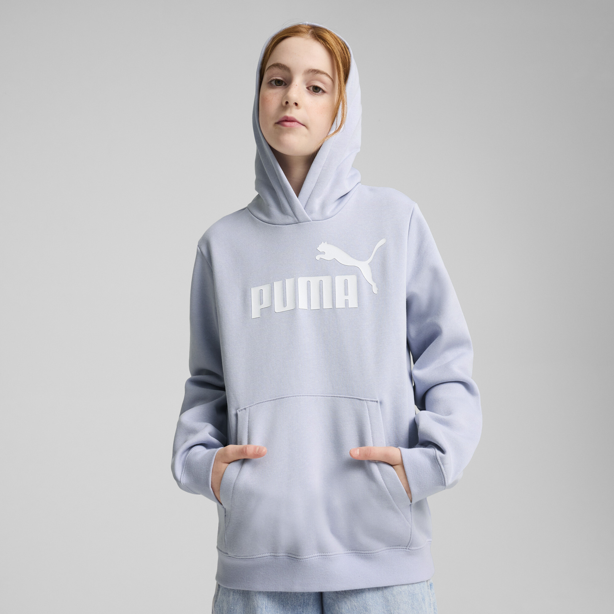 Puma Essentials No. 1 Logo Big Kids' Hoodie In Blue