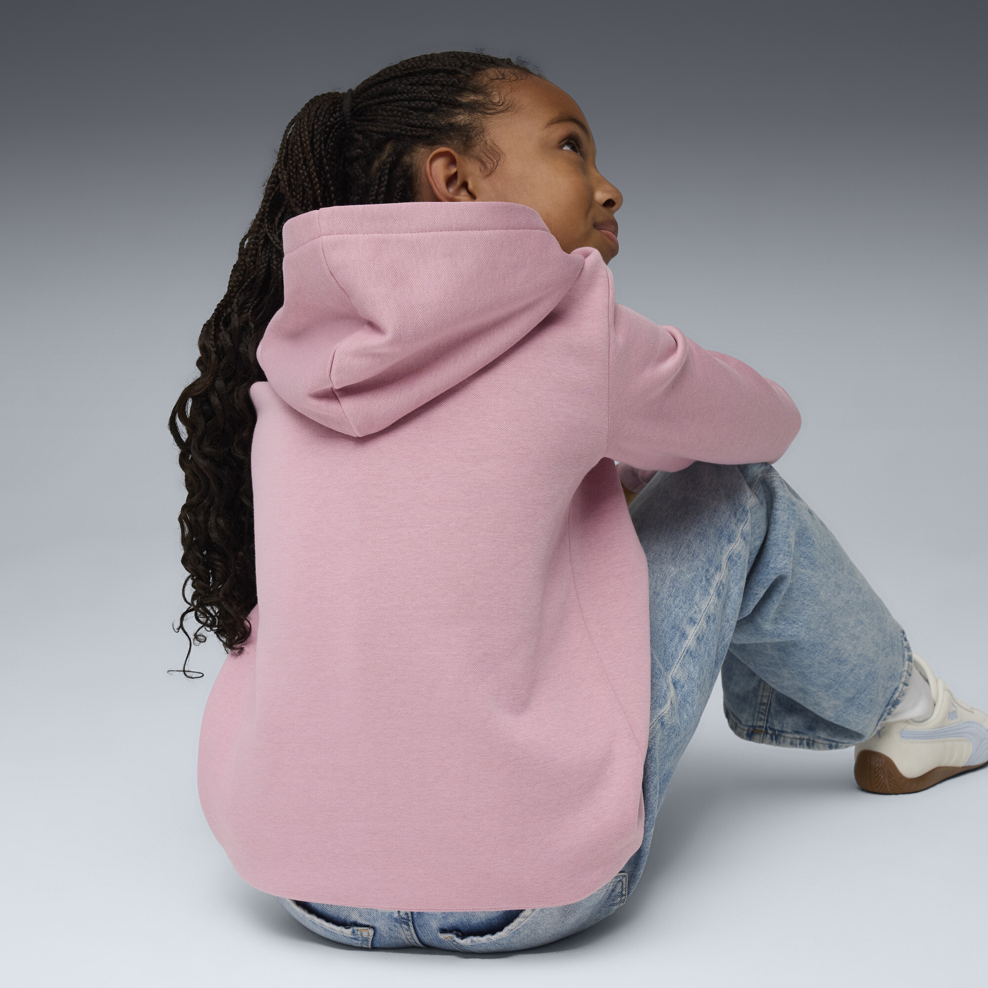 PUMA ESS No. 1-logo fleece hoodie voor Dames, Roze, Maat 15-16Y thumbnail 5