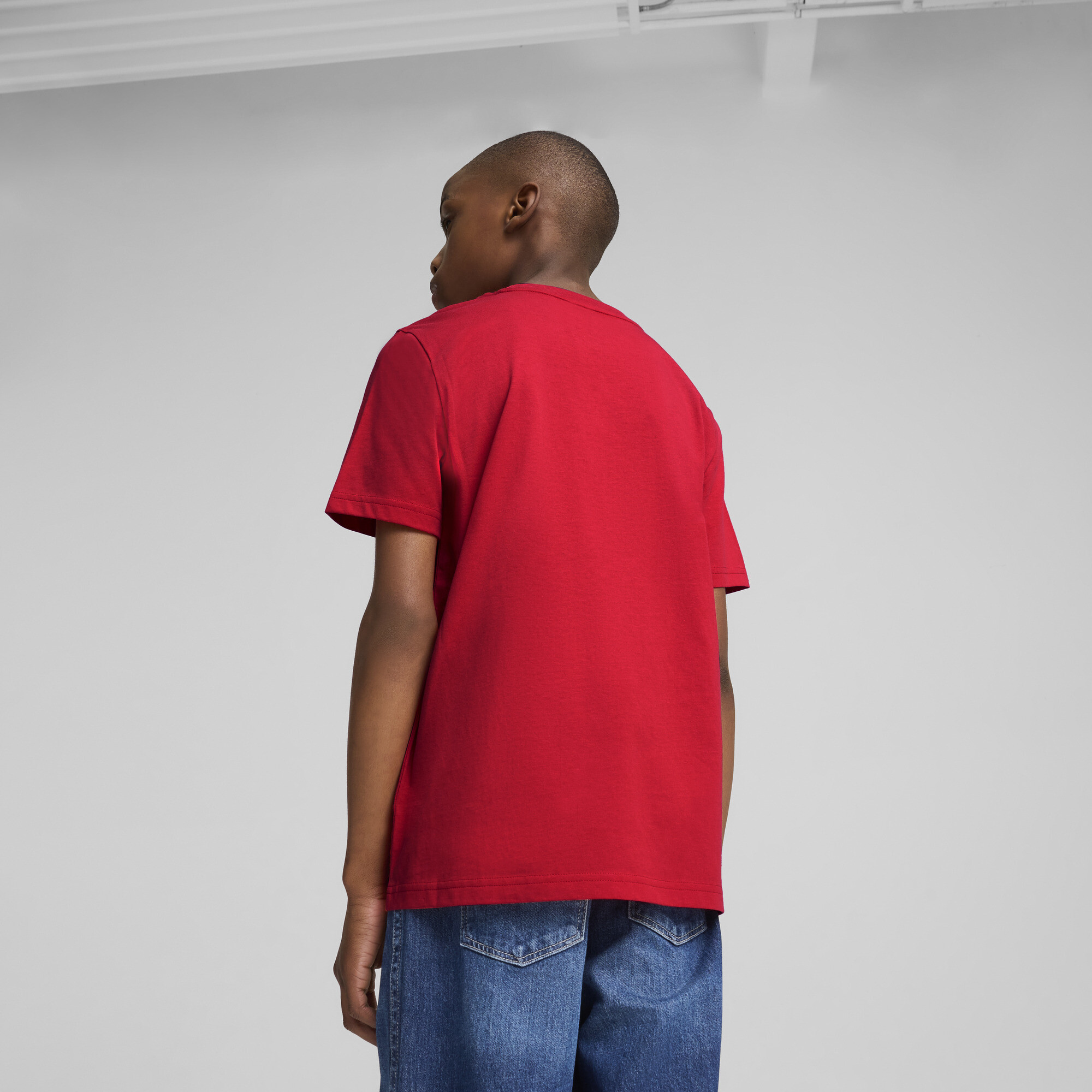 PUMA ESS No. 1-logo T-shirt voor Heren, Rood, Maat 11-12Y thumbnail 3