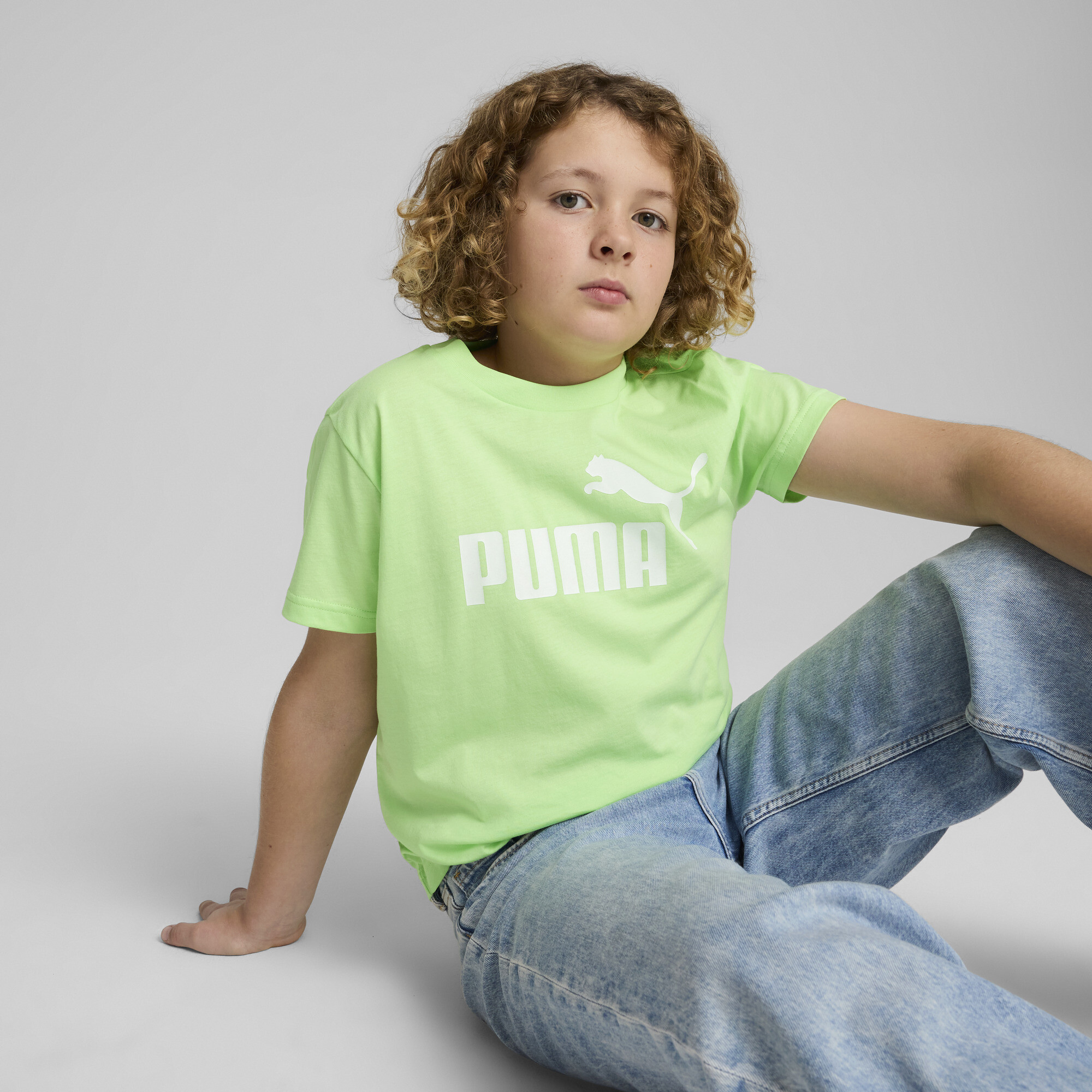 Puma ESS No. 1 Logo T-Shirt Teenager Für Herren Für Damen Für Kinder | Mit Plain | Spring Fern | Größe: 9-10Y