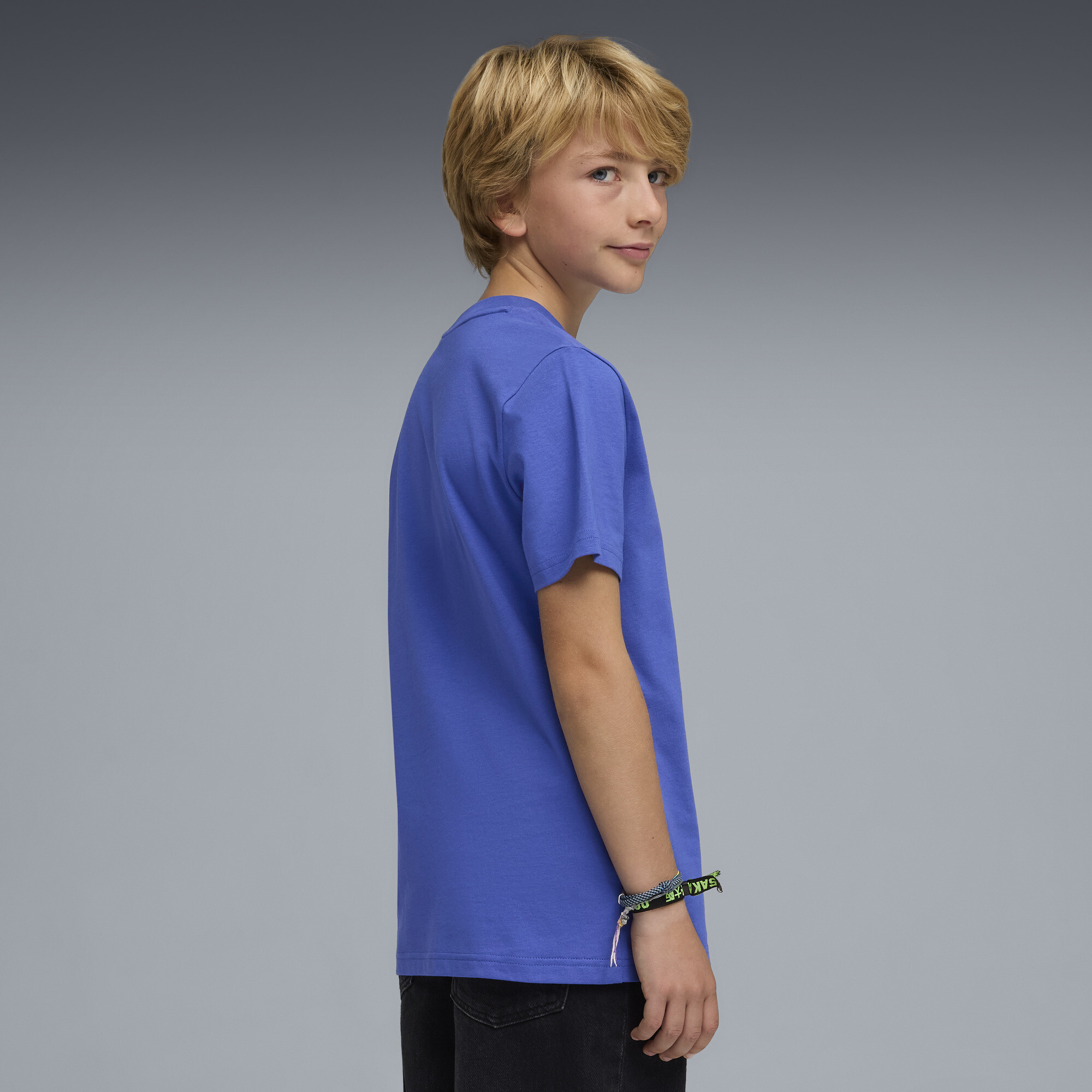 PUMA ESS No. 1-logo T-shirt voor Heren, Blauw, Maat 13-14Y thumbnail 3