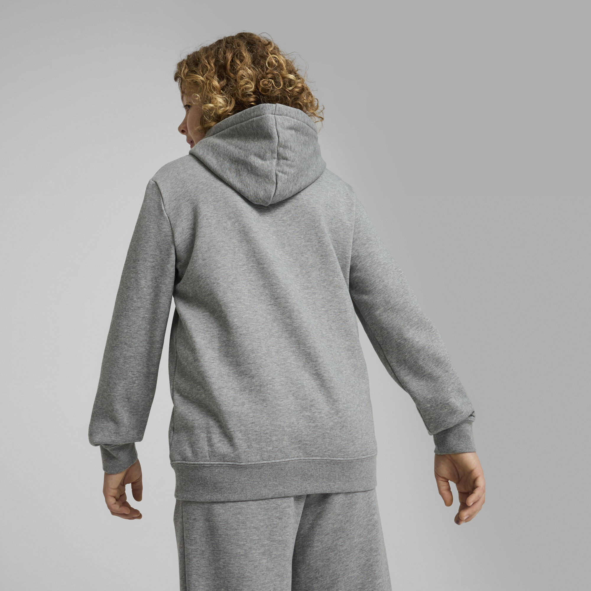 PUMA ESS No. 1-logo fleece hoodie voor Heren, Grijs, Maat 7-8Y thumbnail 5