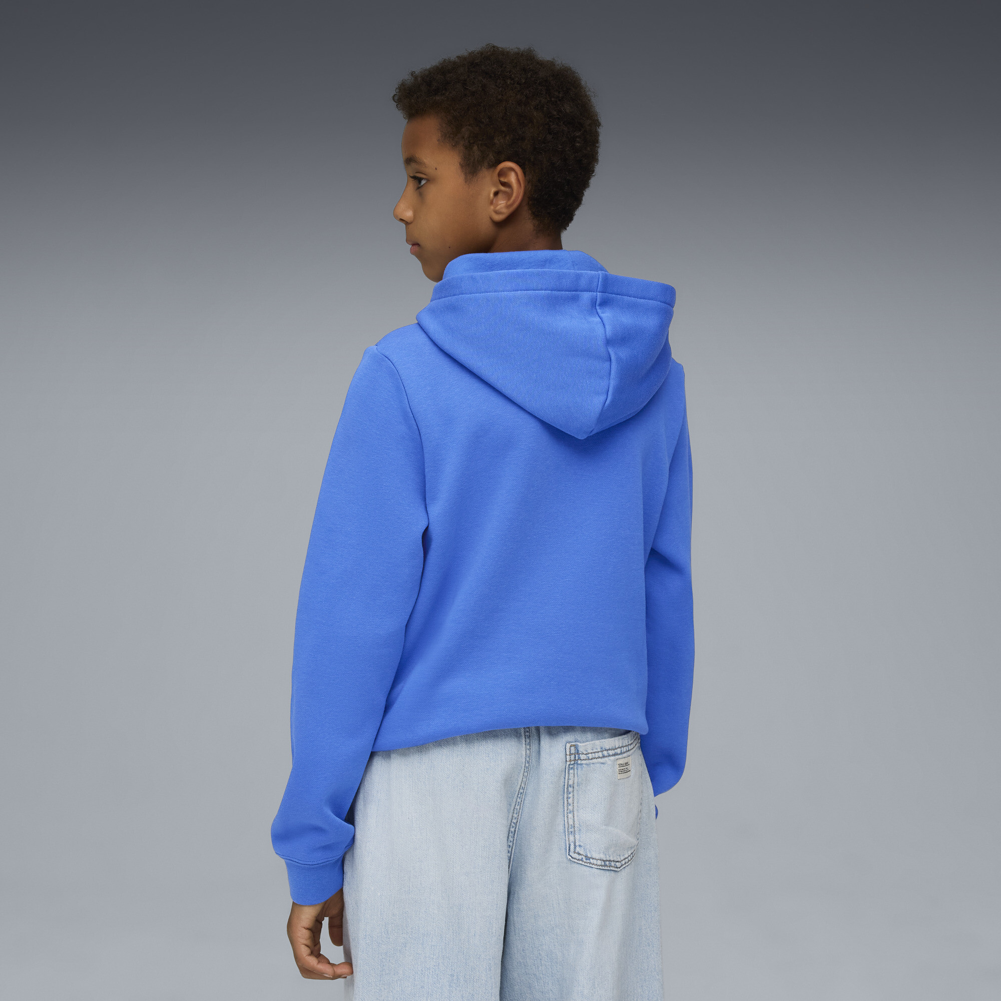 PUMA ESS No. 1-logo fleece hoodie voor Heren, Blauw, Maat 13-14Y thumbnail 5