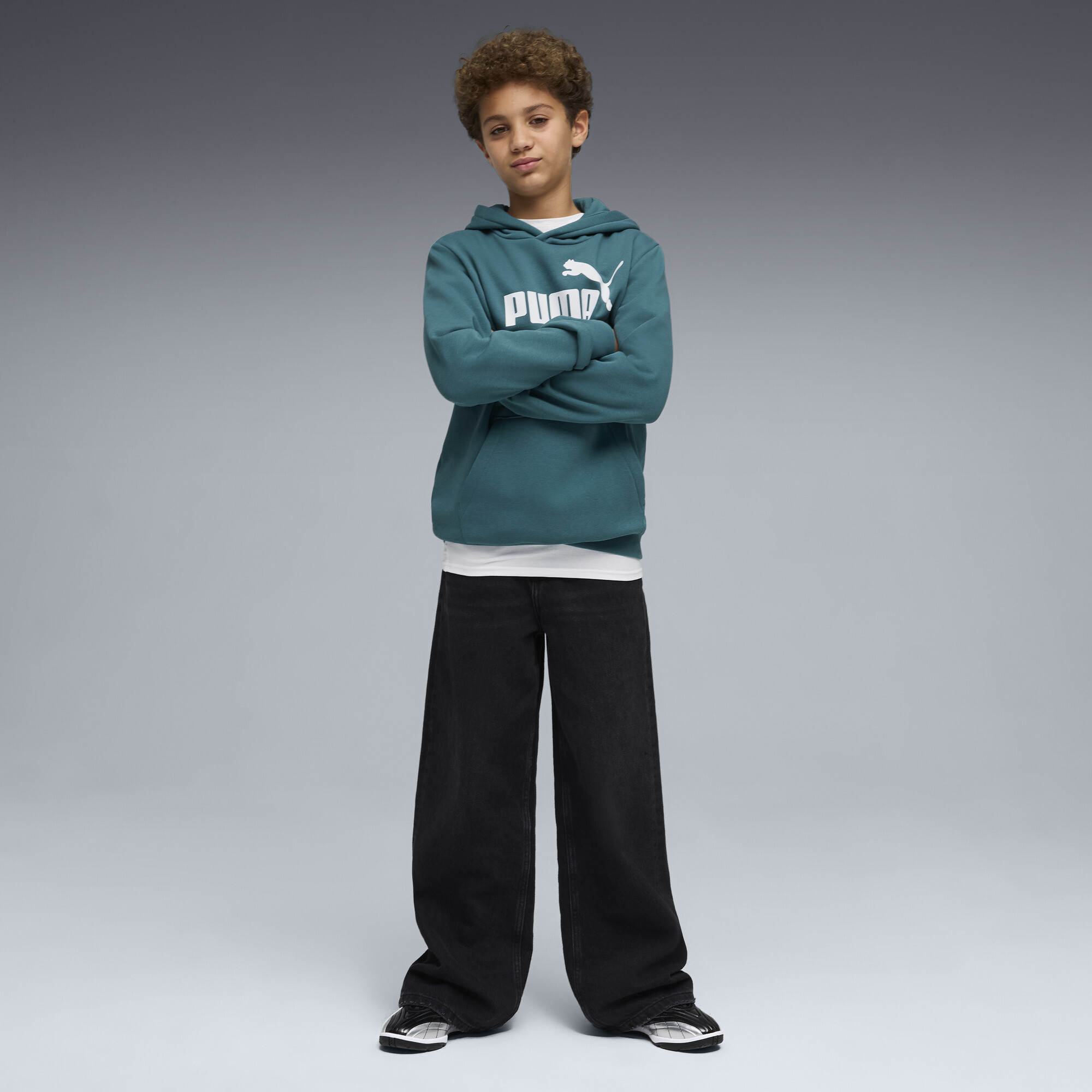 PUMA ESS No. 1-logo fleece hoodie voor Heren, Maat 13-14Y thumbnail 4