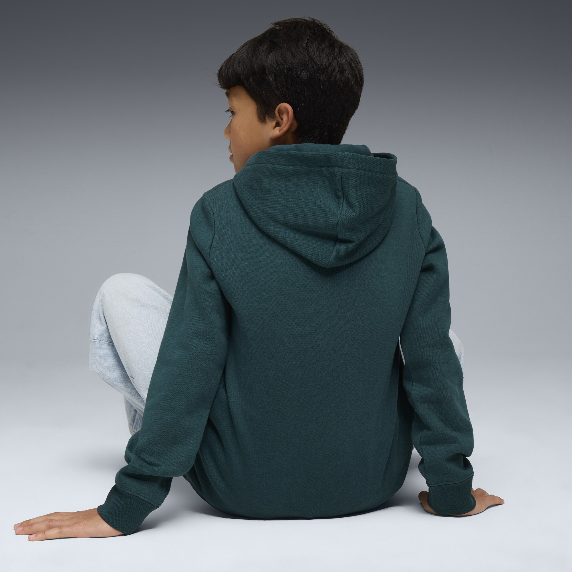 PUMA ESS No. 1-logo fleece hoodie voor Heren, Groen, Maat 15-16Y thumbnail 5