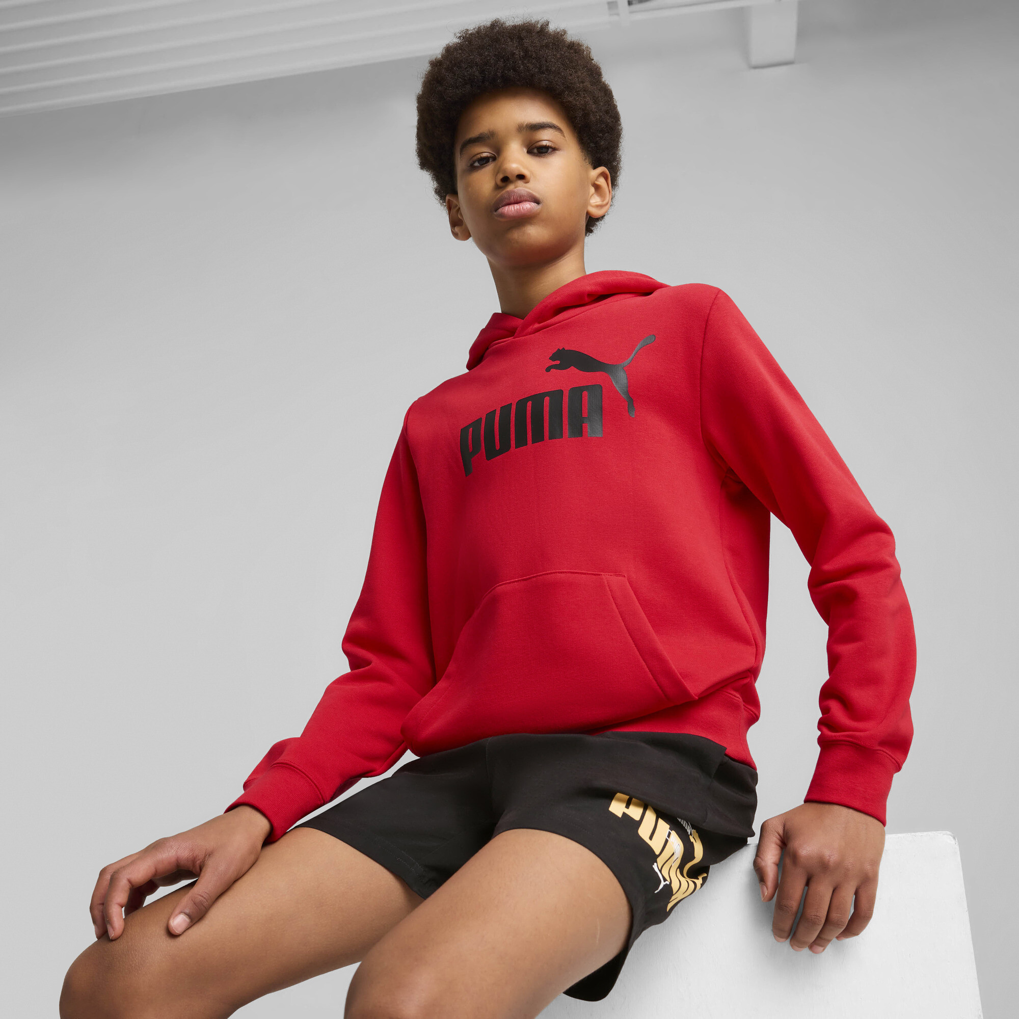 Puma ESS No. 1 Logo Hoodie Teenager Für Herren Für Damen Für Kinder | Mit Logo Print | Red | Größe: 9-10Y