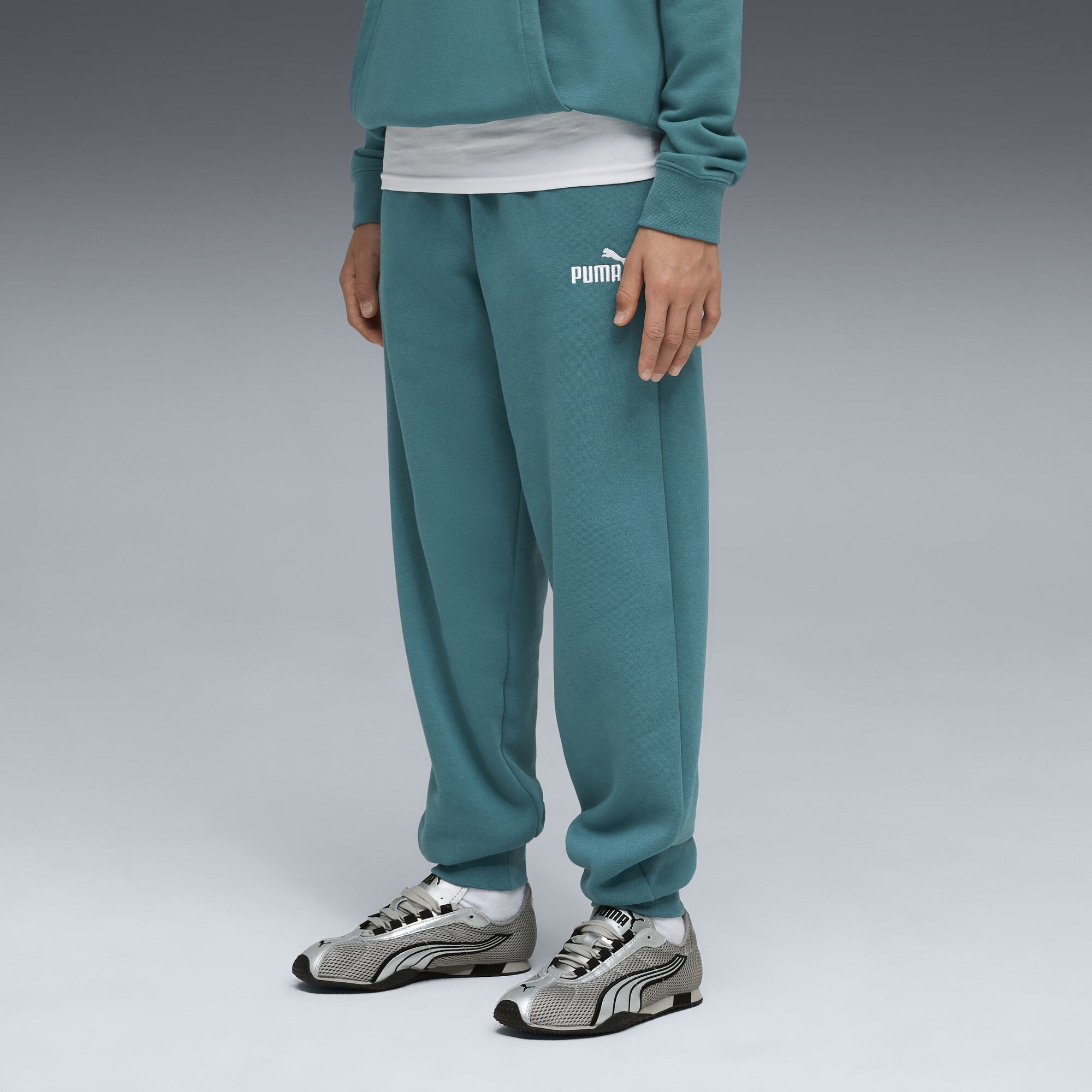 PUMA ESS No. 1-logo fleece sweatpant voor Heren, Maat 15-16Y thumbnail 4