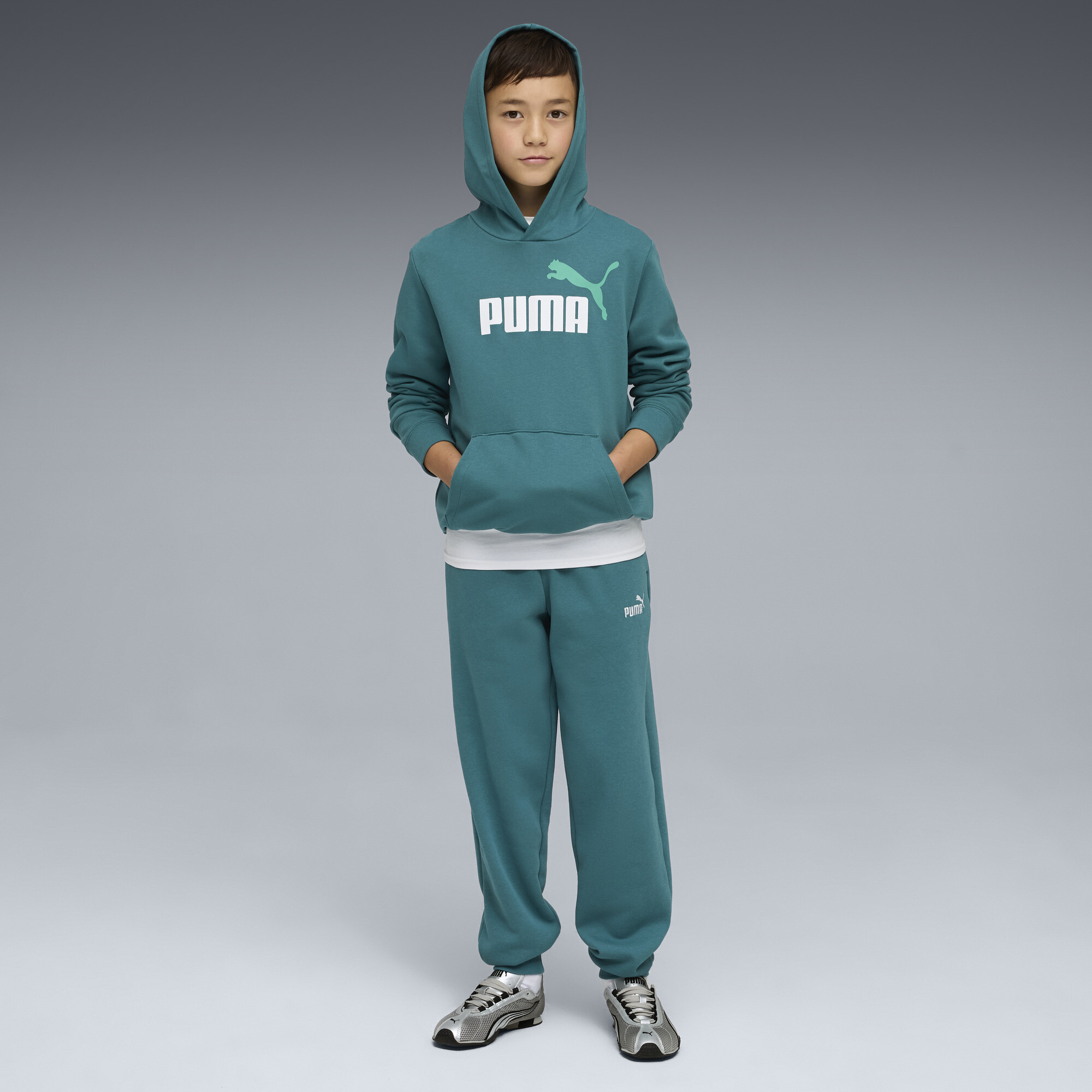 PUMA ESS No. 1-logo fleece sweatpant voor Heren, Maat 15-16Y thumbnail 2