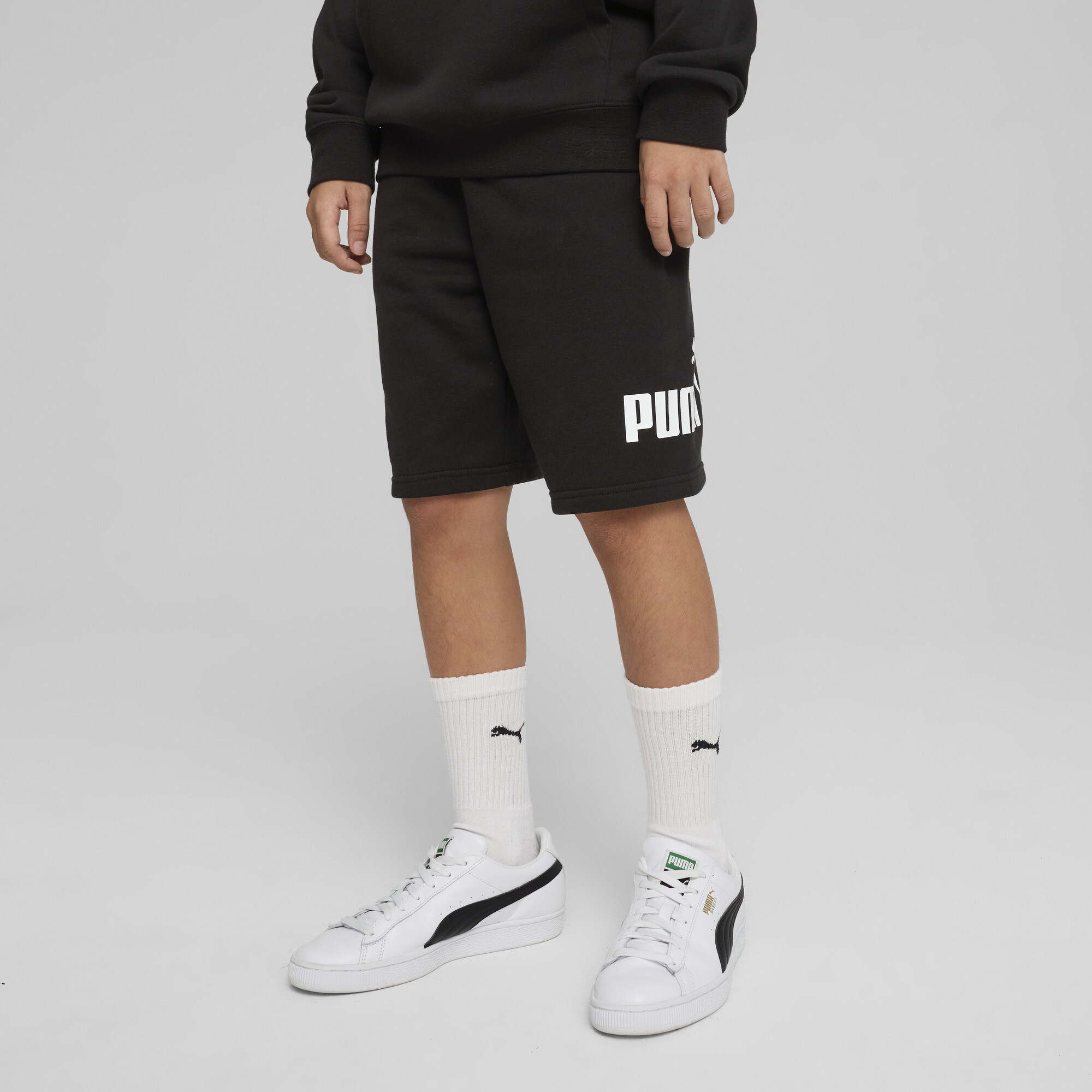 PUMA ESS No. 1-logo short voor Heren, Zwart, Maat 9-10Y thumbnail 4