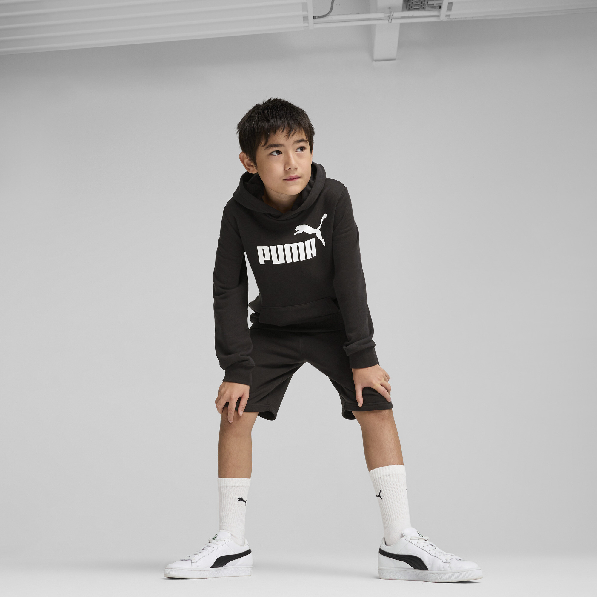 PUMA ESS No. 1-logo short voor Heren, Zwart, Maat 9-10Y thumbnail 2