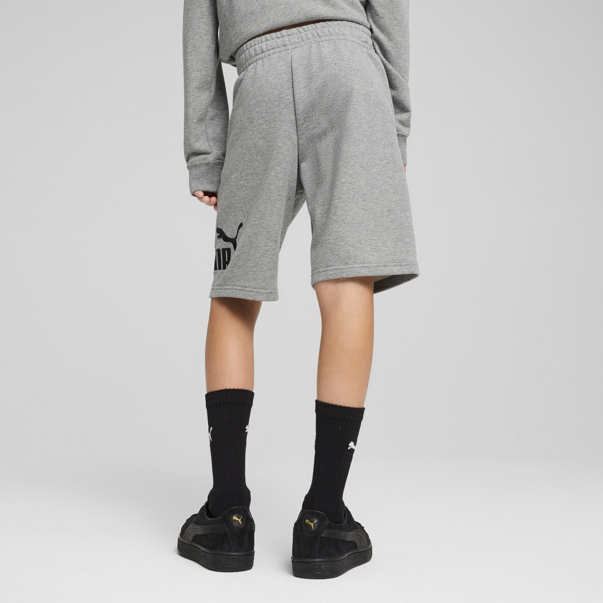 PUMA ESS No. 1-logo short voor Heren, Grijs, Maat 7-8Y thumbnail 3