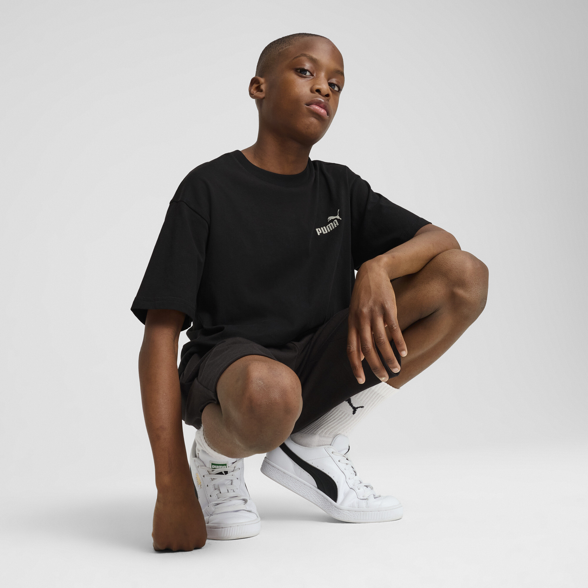 PUMA ESS Small No. 1-logo relaxed T-shirt voor Heren, Zwart, Maat 11-12Y thumbnail 4