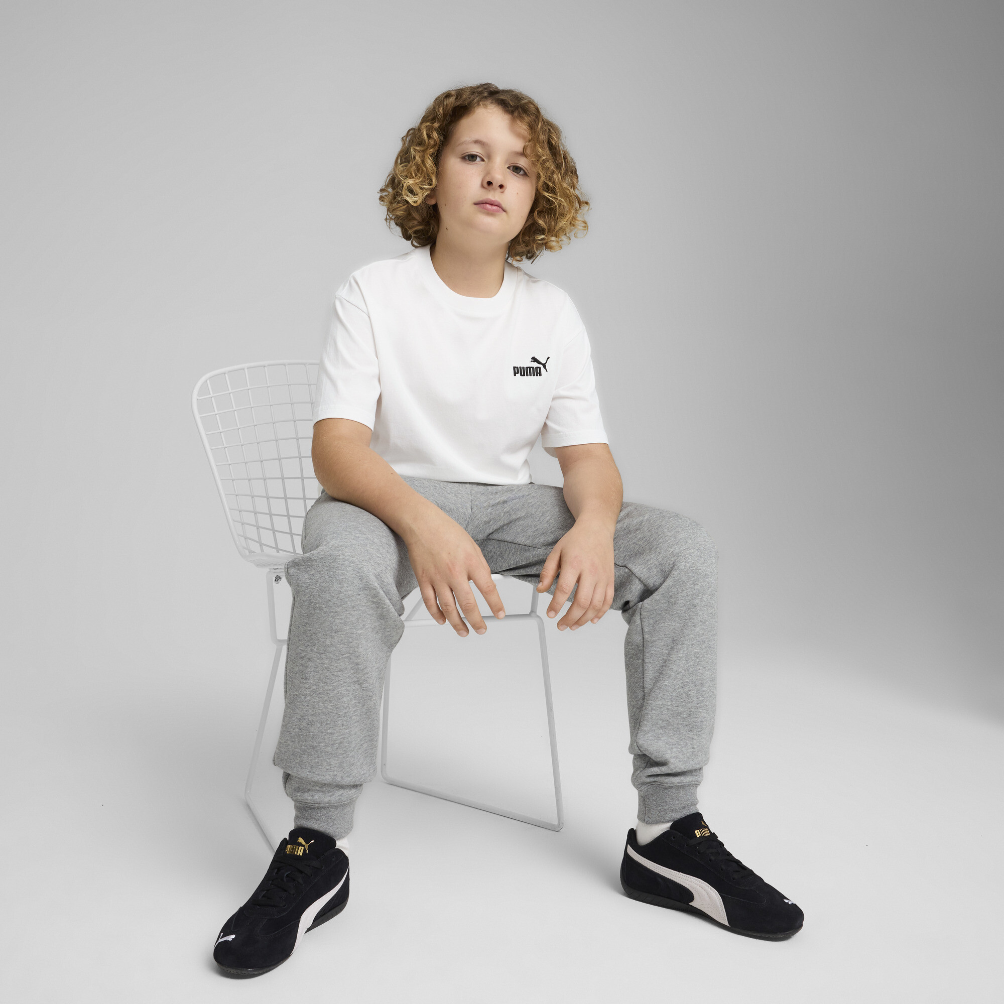 PUMA ESS Small No. 1-logo relaxed T-shirt voor Heren, Wit, Maat 11-12Y thumbnail 4