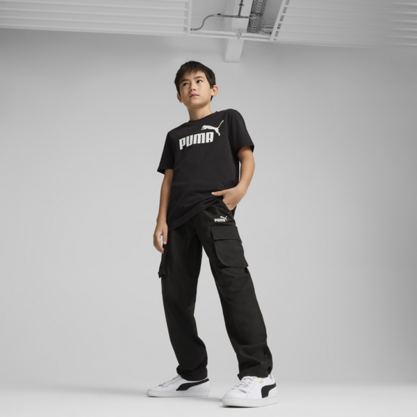 ESS No. 1 Logo Woven Cargo Pants Youth, PUMA Black, large-ZAF