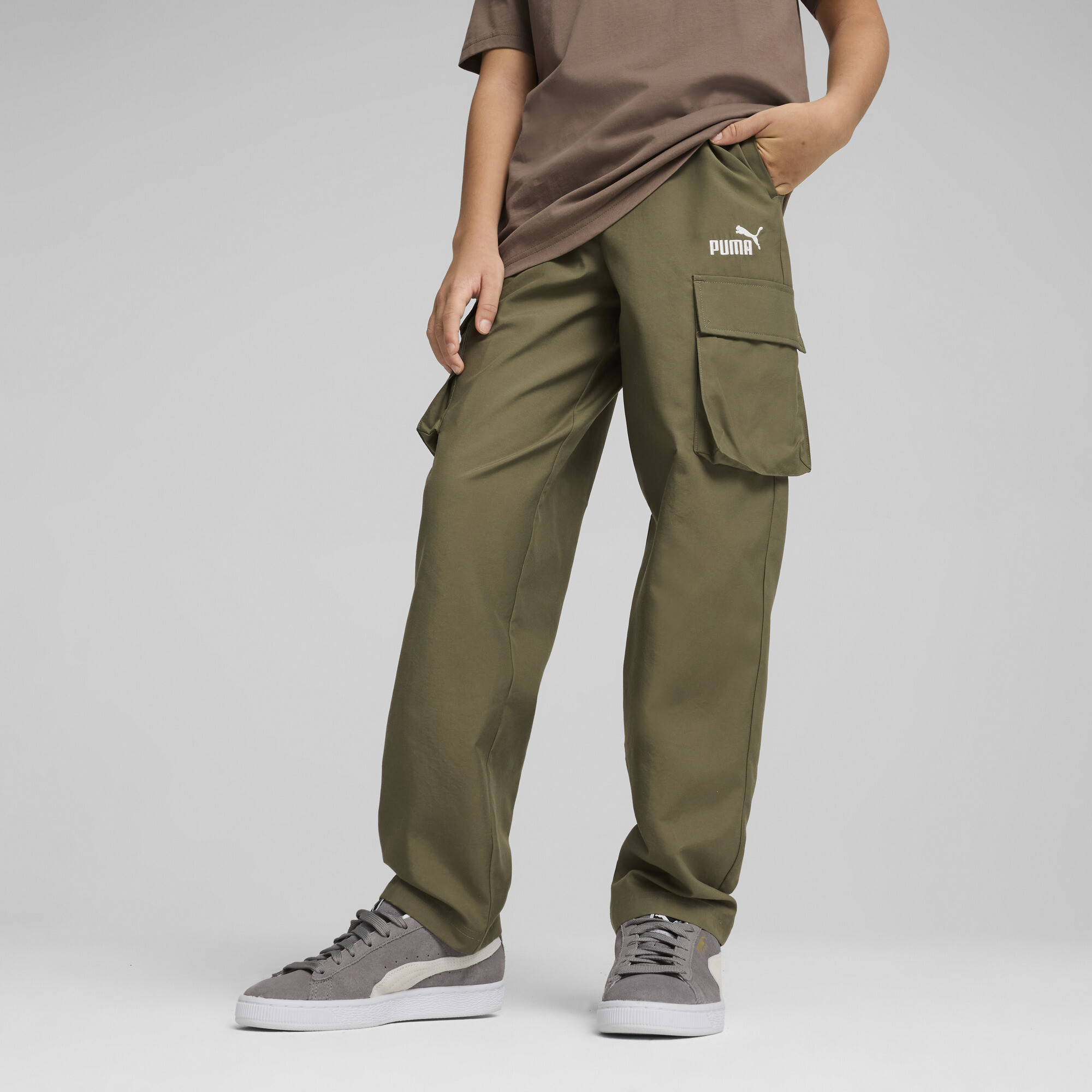 Puma ESS No. 1 Logo Gewebte Cargohose Teenager Für Herren Für Damen Für Kinder | Mit Plain | Loden Green | Größe: 7-8Y