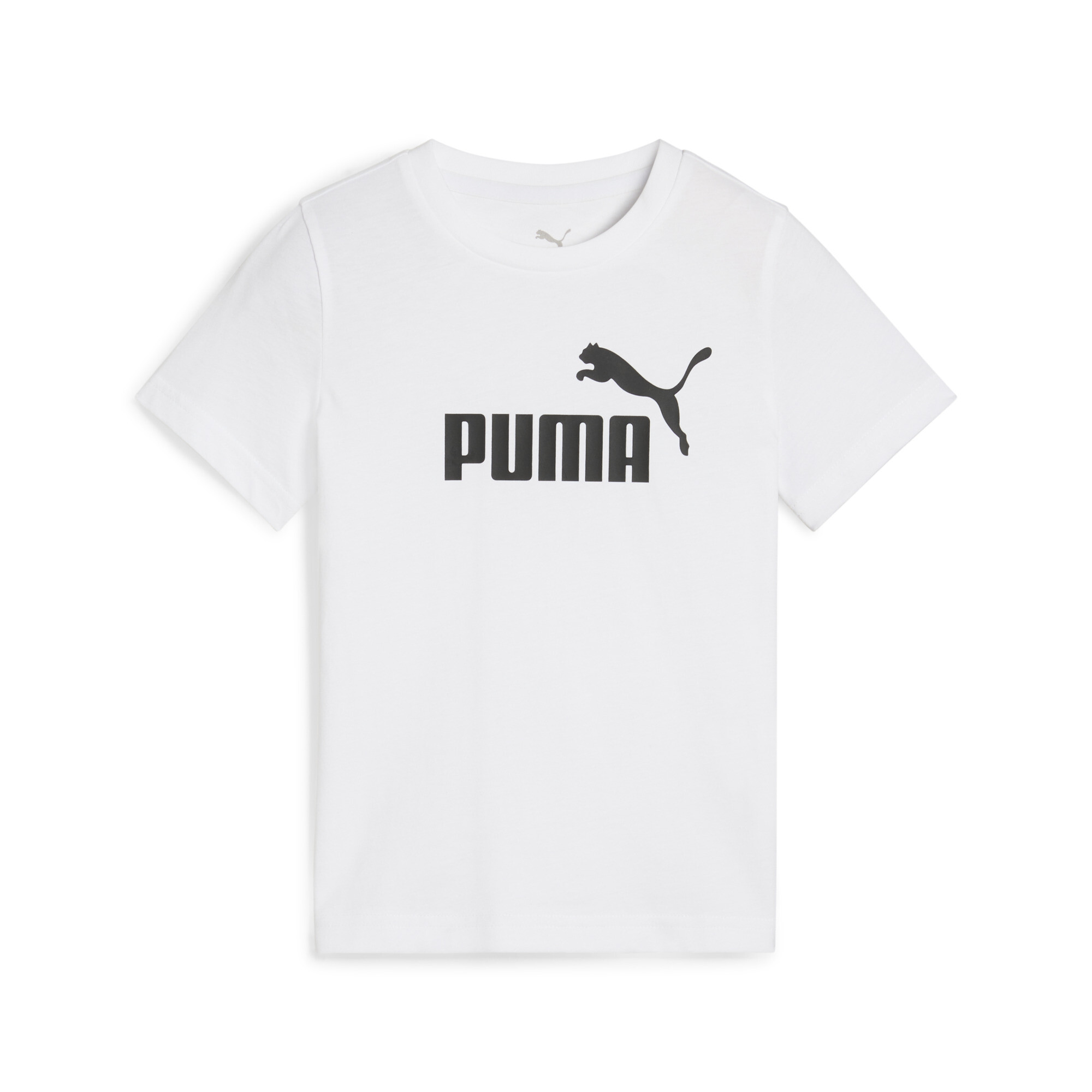 PUMA ESS No. 1-logo T-shirt voor Heren, Wit, Maat 6-7Y thumbnail 3