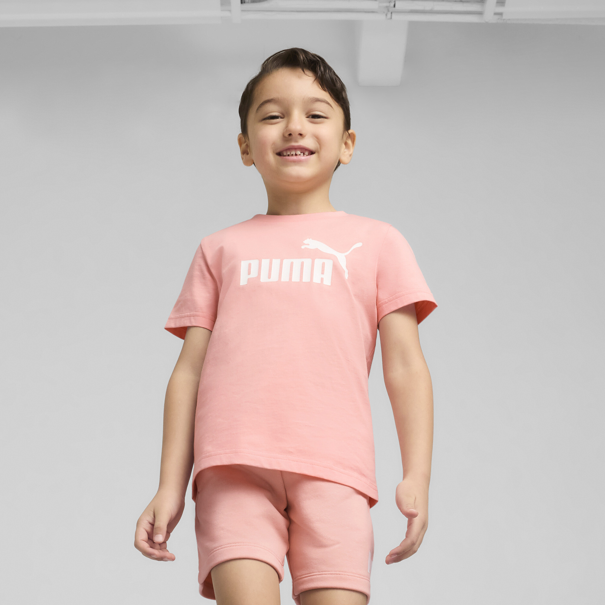 Puma ESS No. 1 Logo T-Shirt Kinder | Mit Plain | Pink Fruit | Größe: 6-7Y