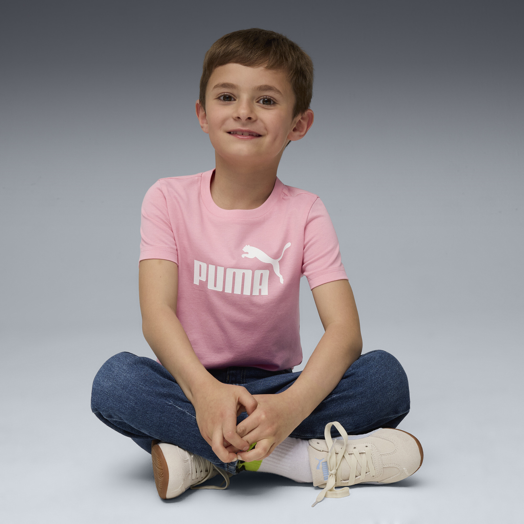 PUMA ESS No. 1-logo T-shirt voor Heren, Roze, Maat 4-5Y thumbnail 4
