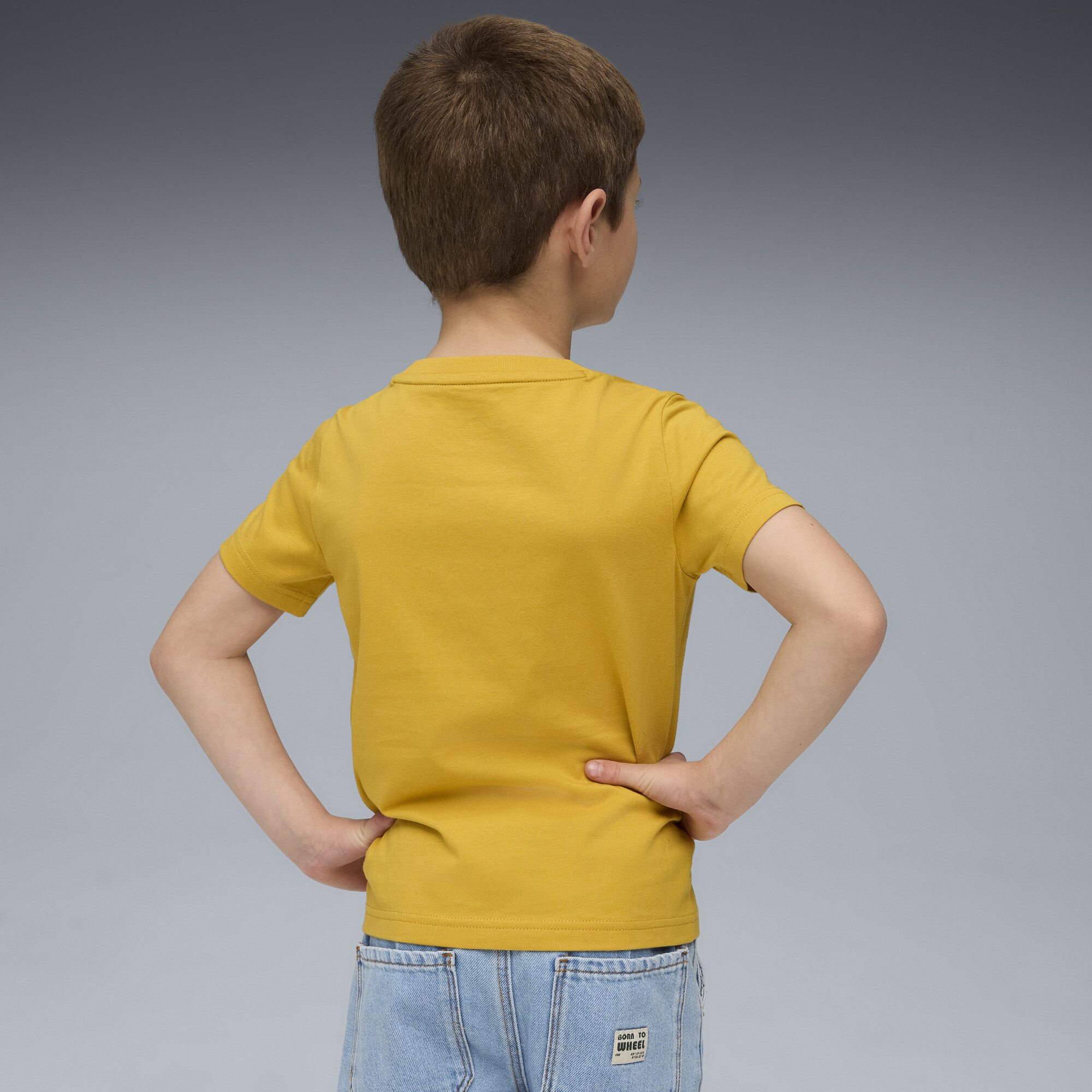 PUMA ESS No. 1-logo T-shirt voor Heren, Goud, Maat 2-3Y thumbnail 3