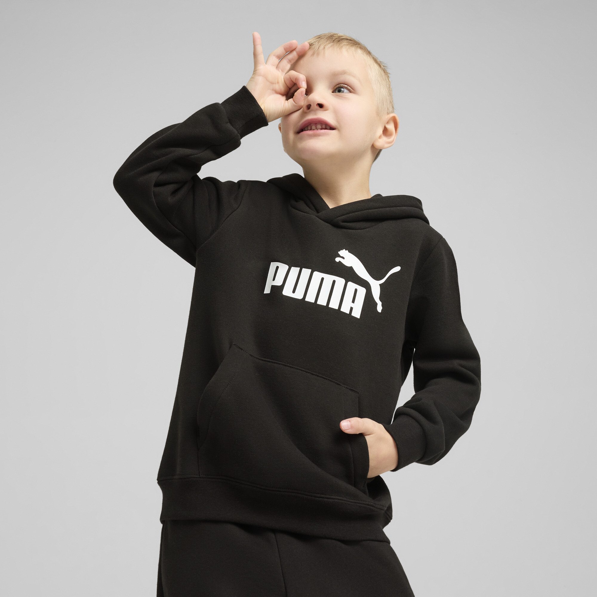 Puma ESS No. 1 Logo Fleece-Hoodie Kinder | Mit Logo Print | Black | Größe: 2-3Y