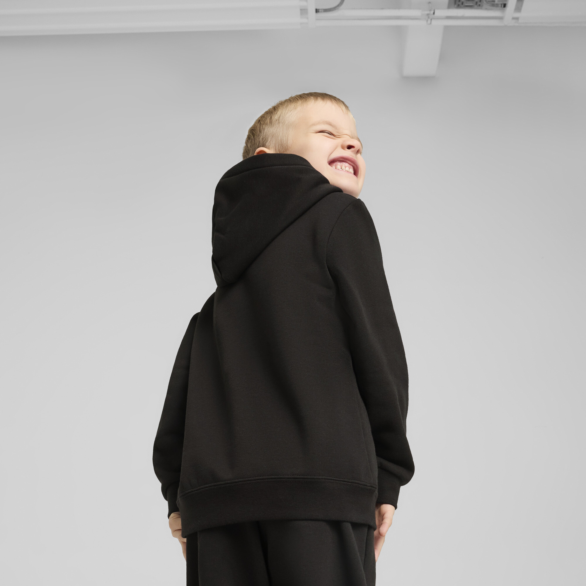 PUMA ESS No. 1-logo fleece hoodie voor Heren, Zwart, Maat 5-6Y thumbnail 5