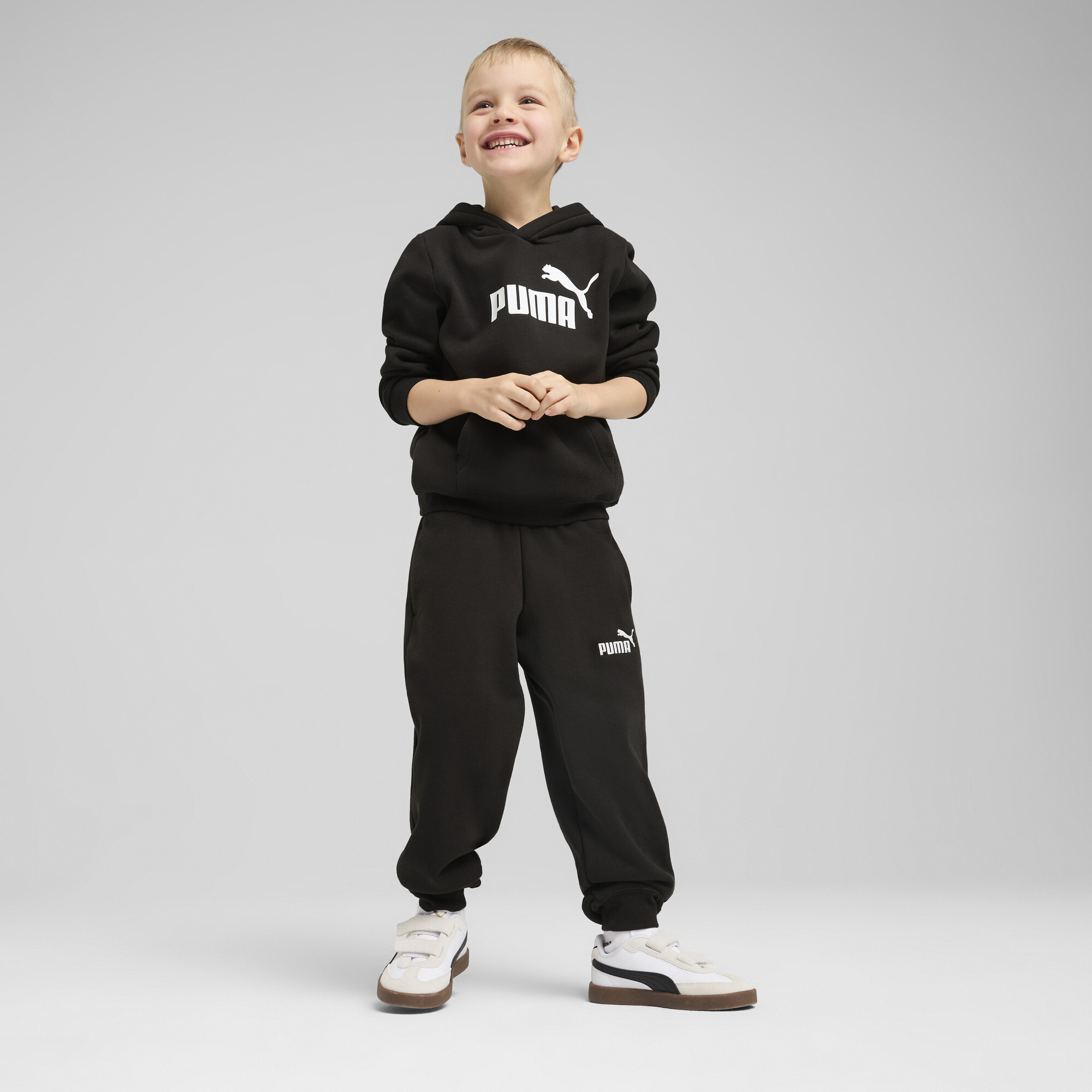 PUMA ESS No. 1-logo fleece hoodie voor Heren, Zwart, Maat 5-6Y thumbnail 4
