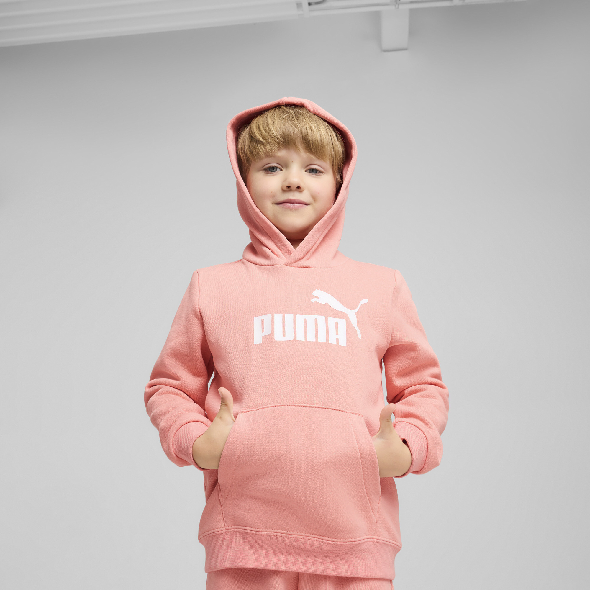 Puma ESS No. 1 Logo Fleece-Hoodie Kinder | Mit Logo Print | Pink Fruit | Größe: 5-6Y