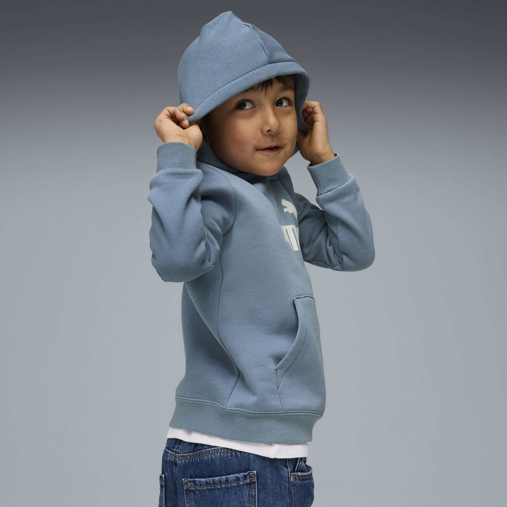 PUMA ESS No. 1-logo fleece hoodie voor Heren, Blauw, Maat 5-6Y thumbnail 5