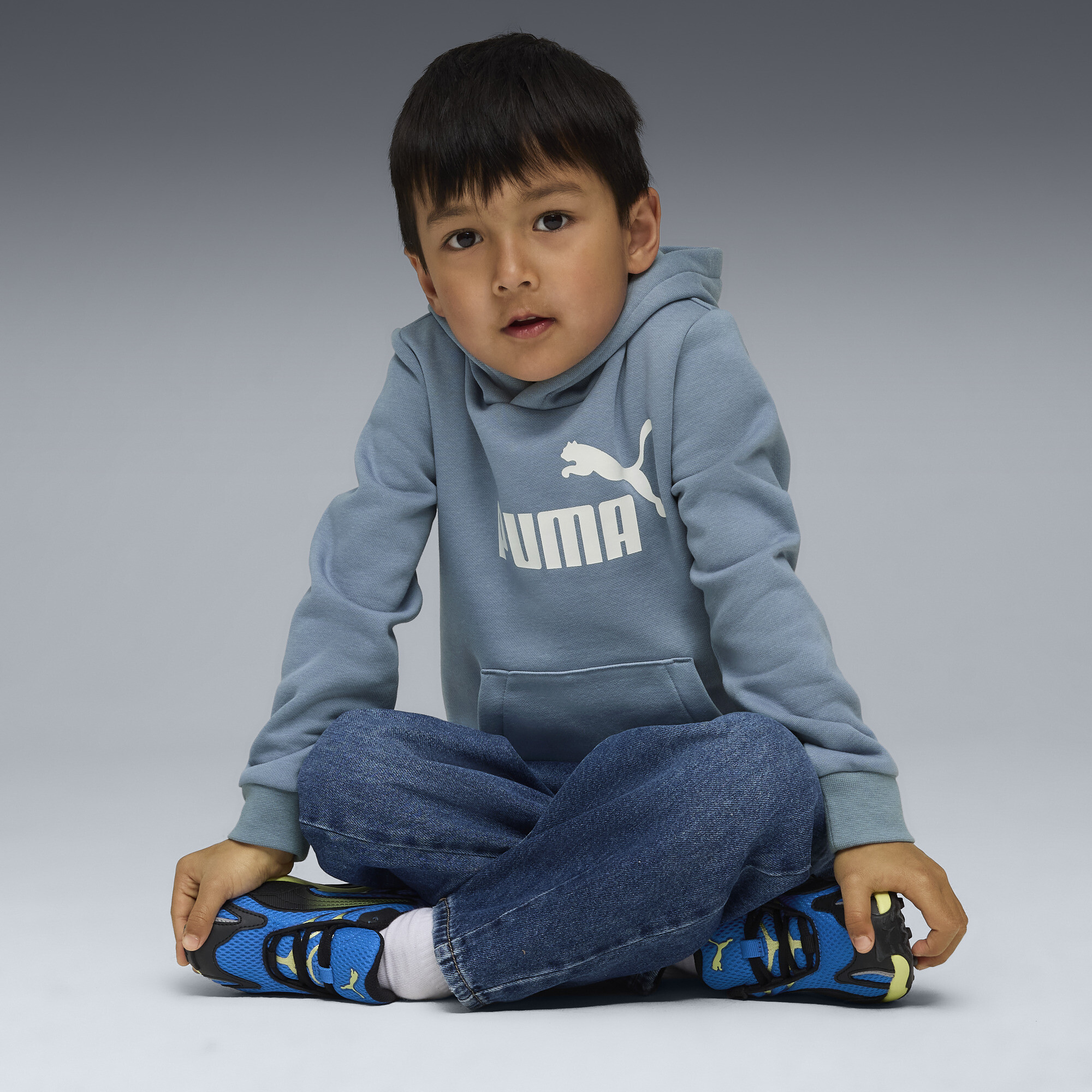 PUMA ESS No. 1-logo fleece hoodie voor Heren, Blauw, Maat 5-6Y thumbnail 4