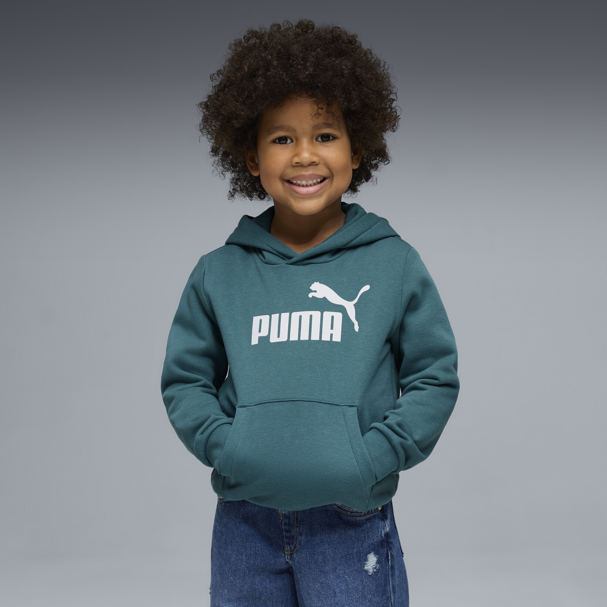PUMA ESS No. 1-logo fleece hoodie voor Heren, Maat 2-3Y