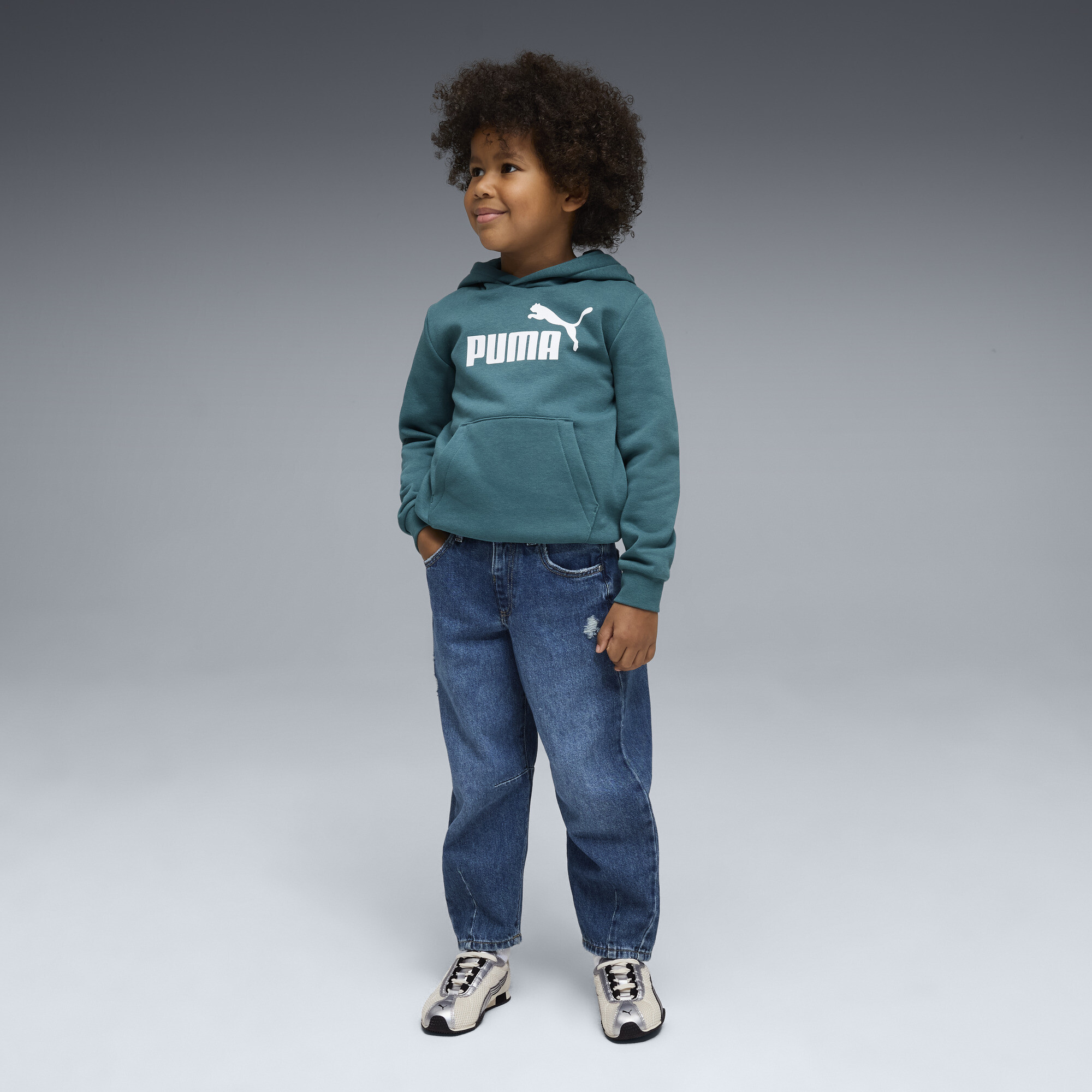 PUMA ESS No. 1-logo fleece hoodie voor Heren, Maat 2-3Y thumbnail 4