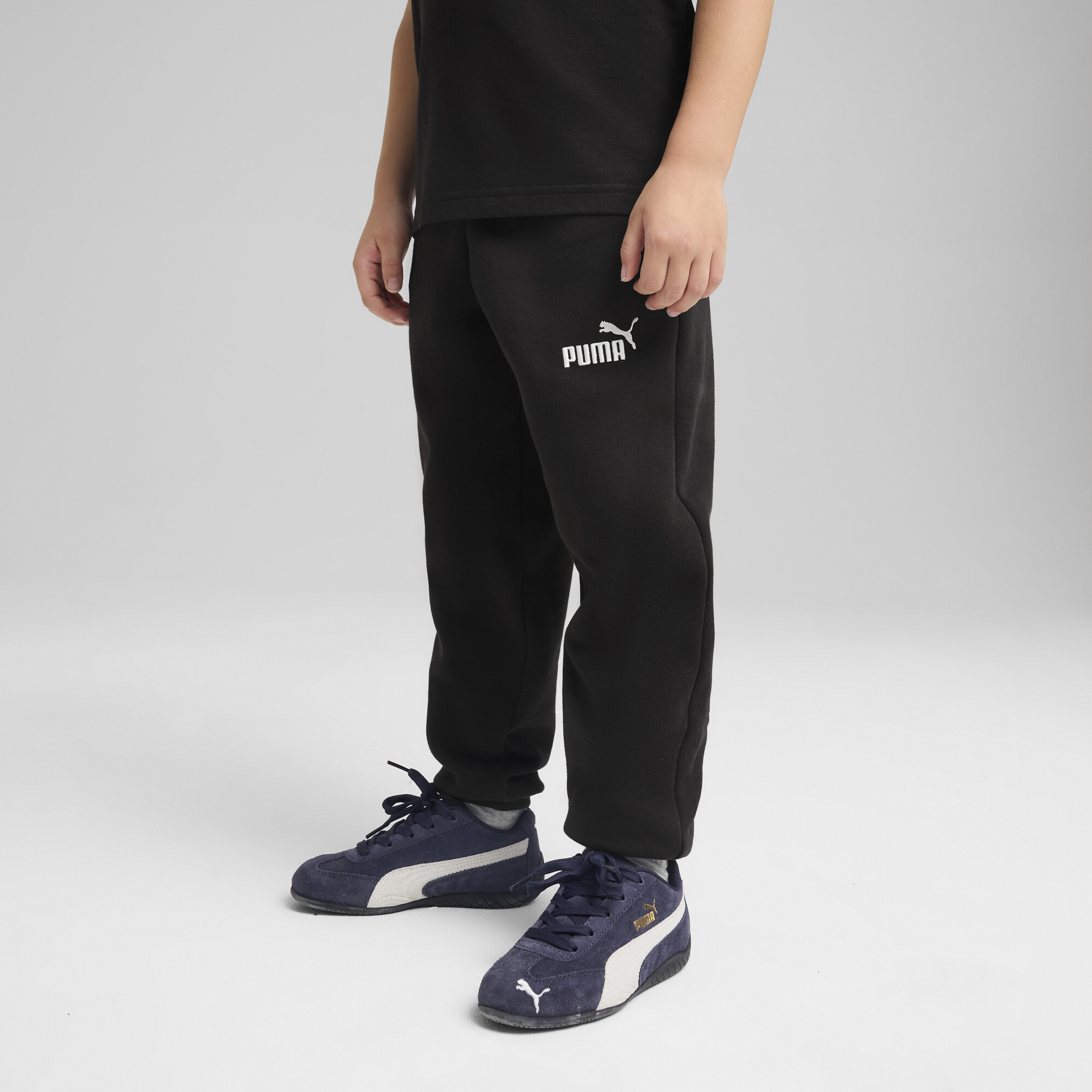 Puma ESS No. 1 Logo Fleece-Jogginghose Kinder | Mit Plain | Black | Größe: 6-7Y