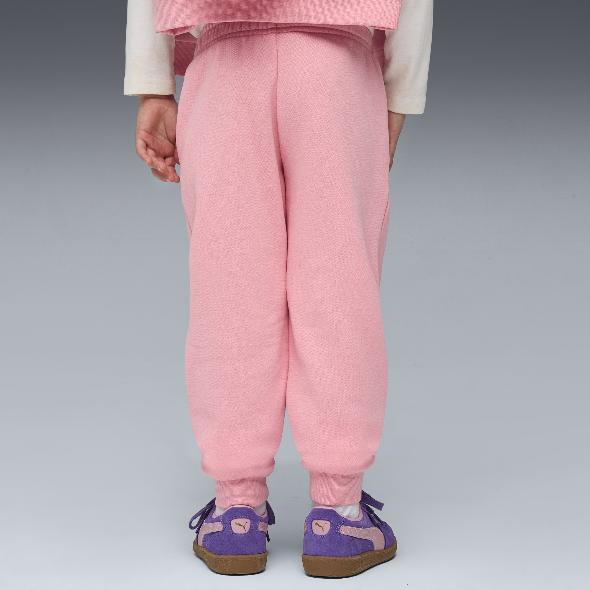 PUMA ESS No. 1-logo fleece sweatpant voor Heren, Roze, Maat 4-5Y thumbnail 3