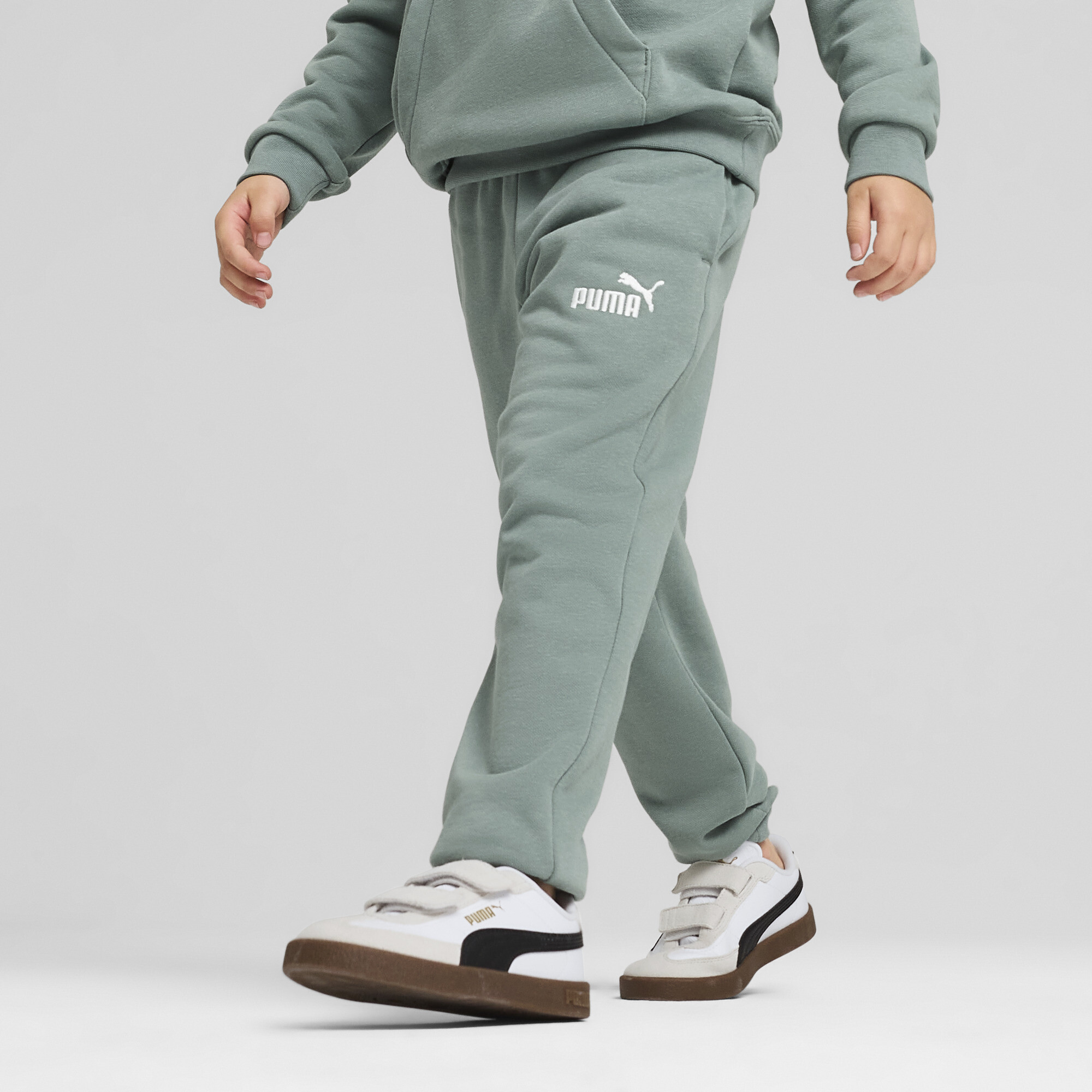 Puma ESS No. 1 Logo Fleece-Jogginghose Kinder | Mit Plain | Green Moon | Größe: 3-4Y