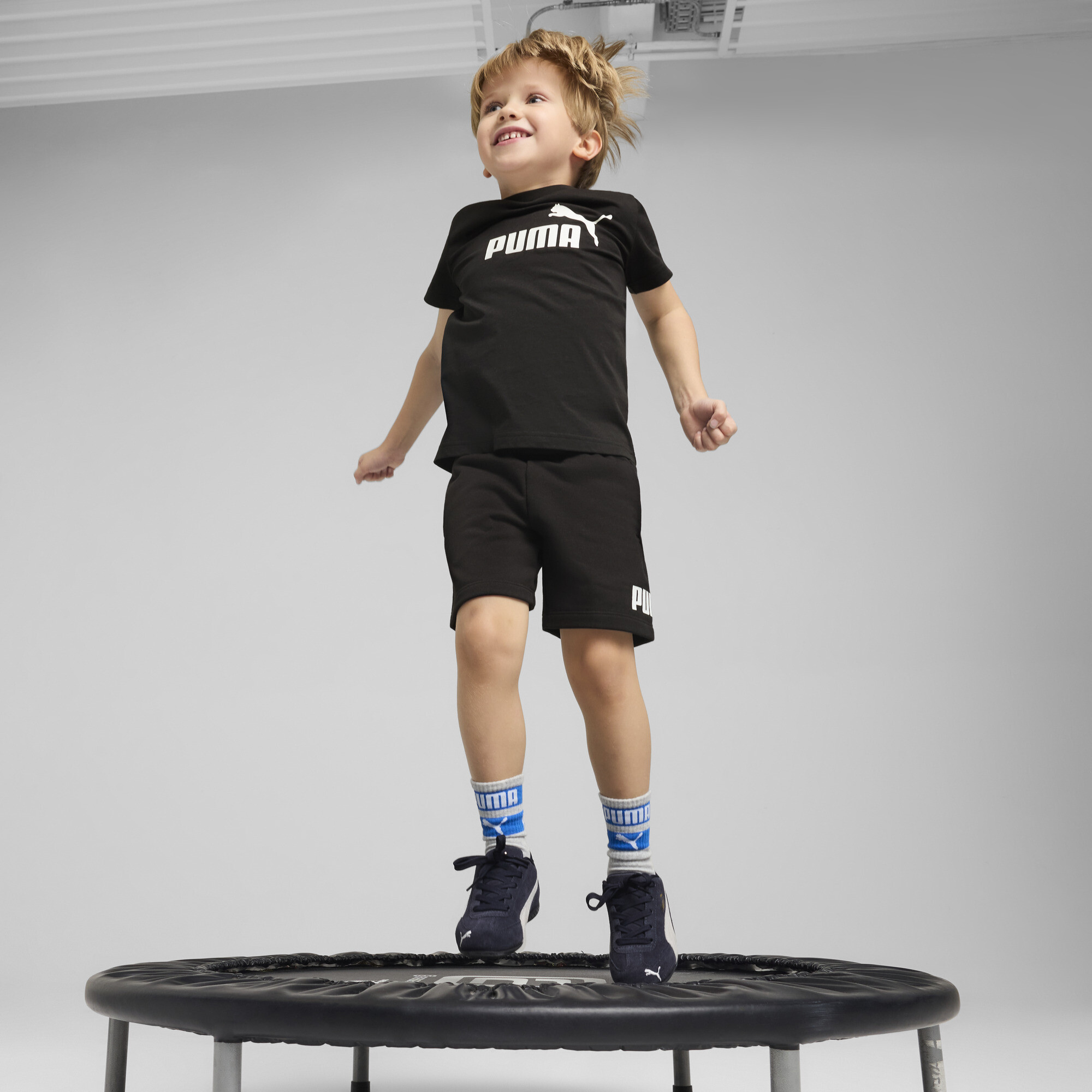 PUMA ESS No. 1-logo short voor Heren, Zwart, Maat 3-4Y thumbnail 4