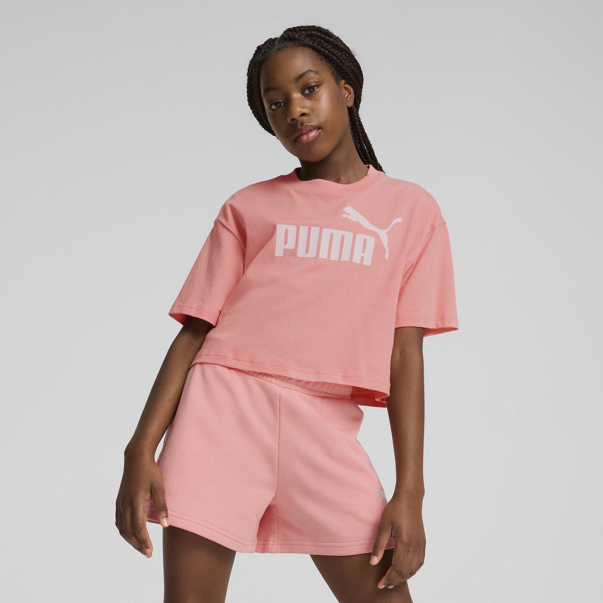 Puma ESS No. 1 Logo Kurzes T-Shirt Teenager Für Damen Für Kinder | Mit Logo Print | Pink Fruit | Größe: 13-14Y