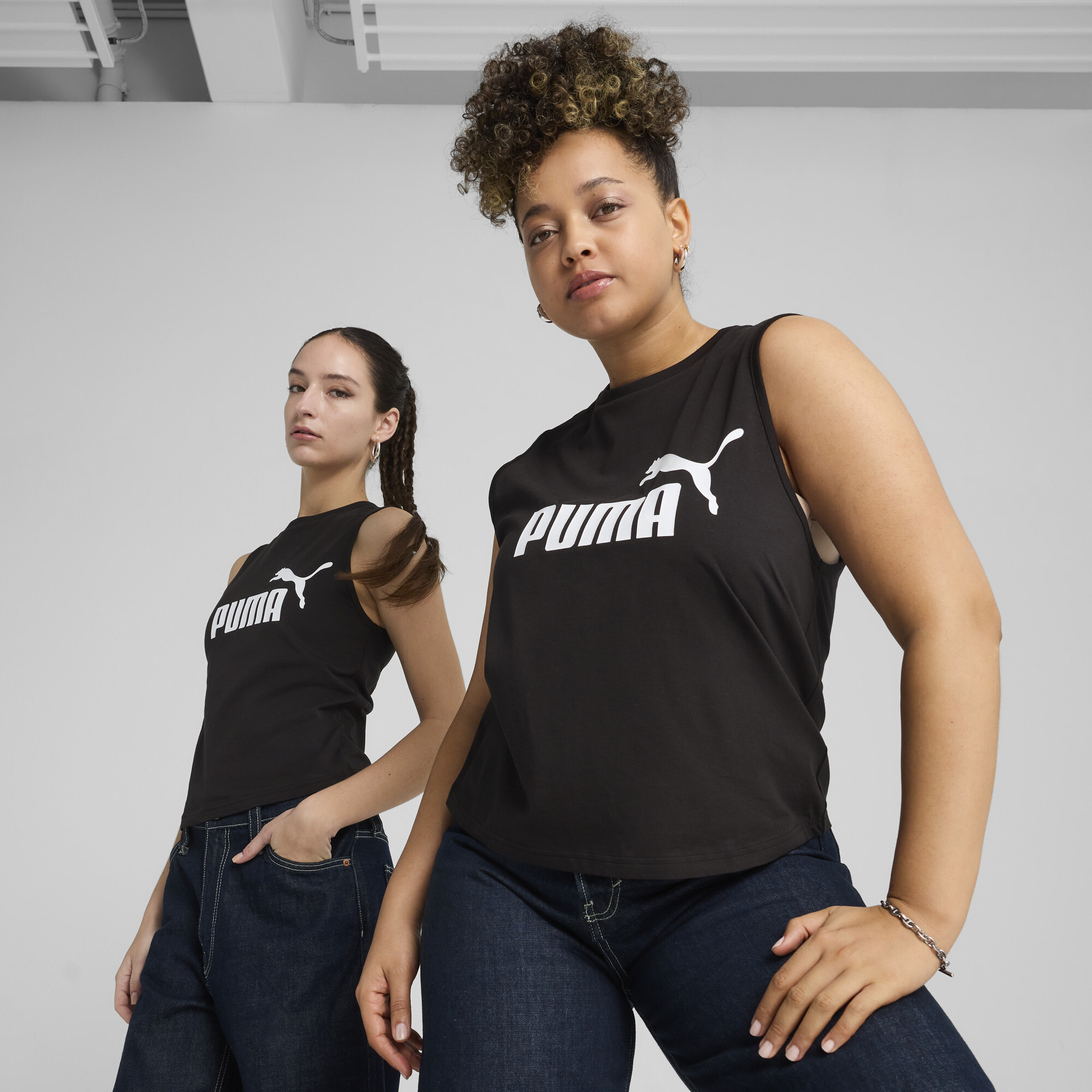 Puma ESS No. 1 Logo Slim Tanktop Damen | Mit Logo Print | Black | Größe: S