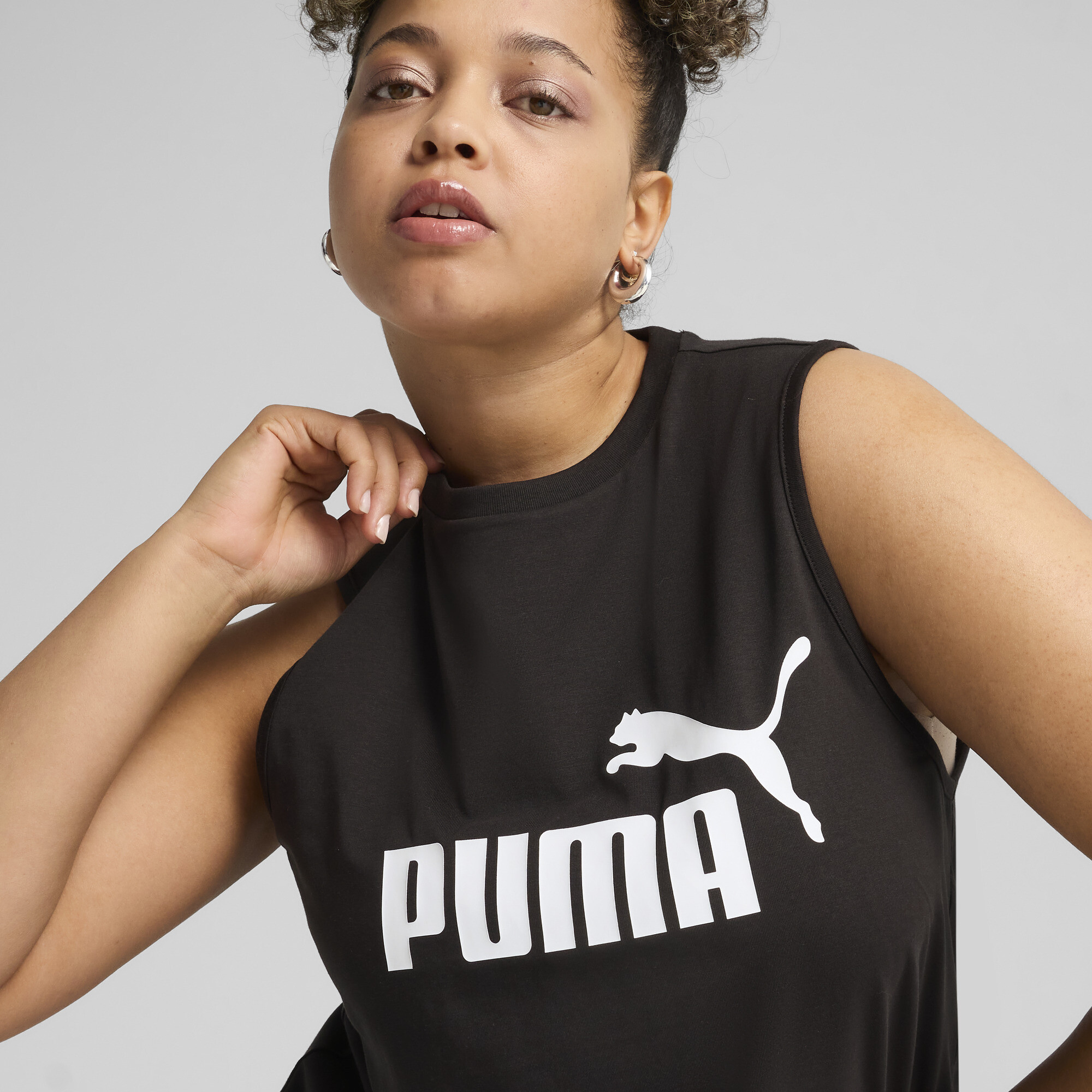 PUMA ESS No. 1 Logo slanke tanktop voor Dames, Zwart, Maat XS thumbnail 4