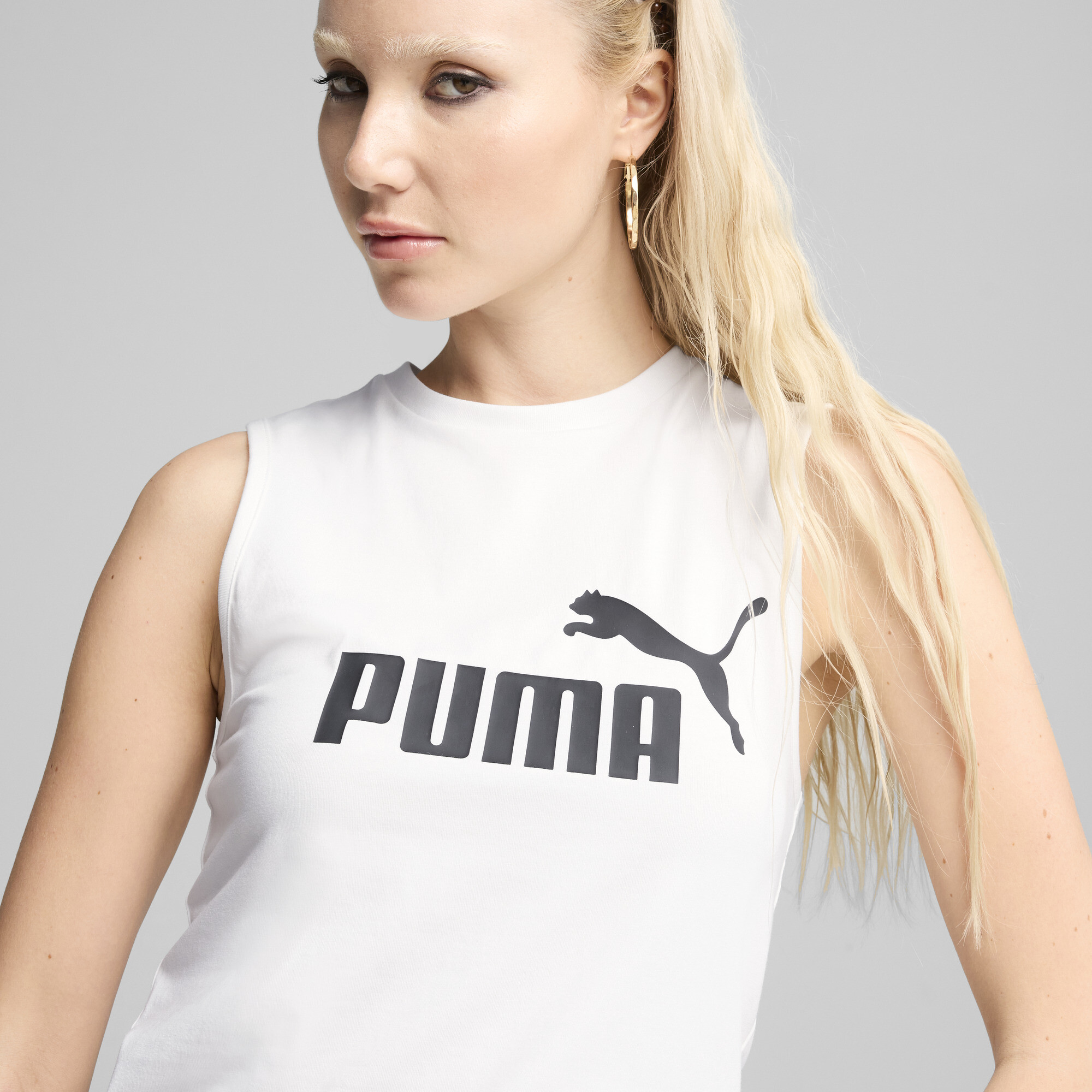 PUMA ESS No. 1 Logo slanke tanktop voor Dames, Wit, Maat XS thumbnail 7