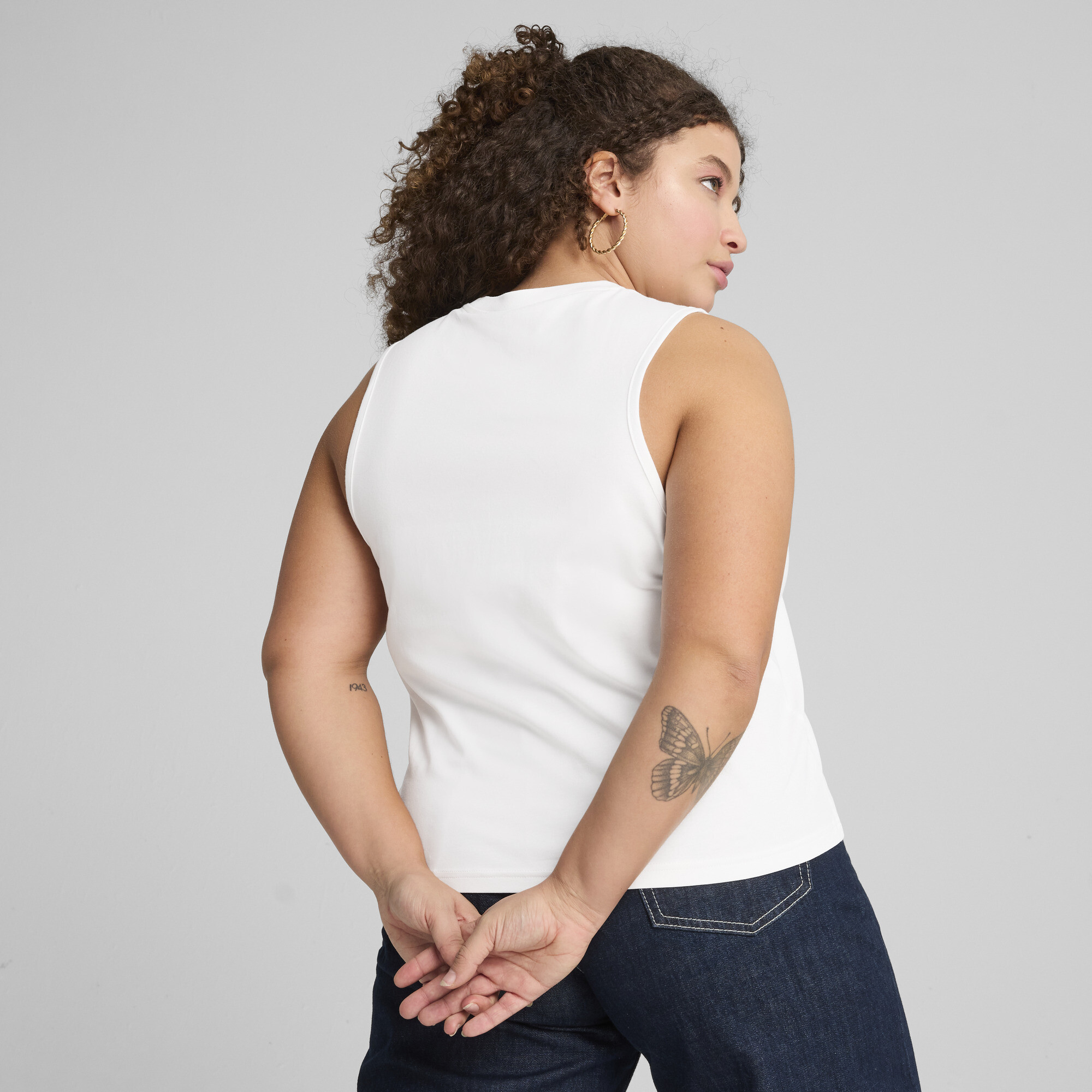 PUMA ESS No. 1 Logo slanke tanktop voor Dames, Wit, Maat XS thumbnail 5