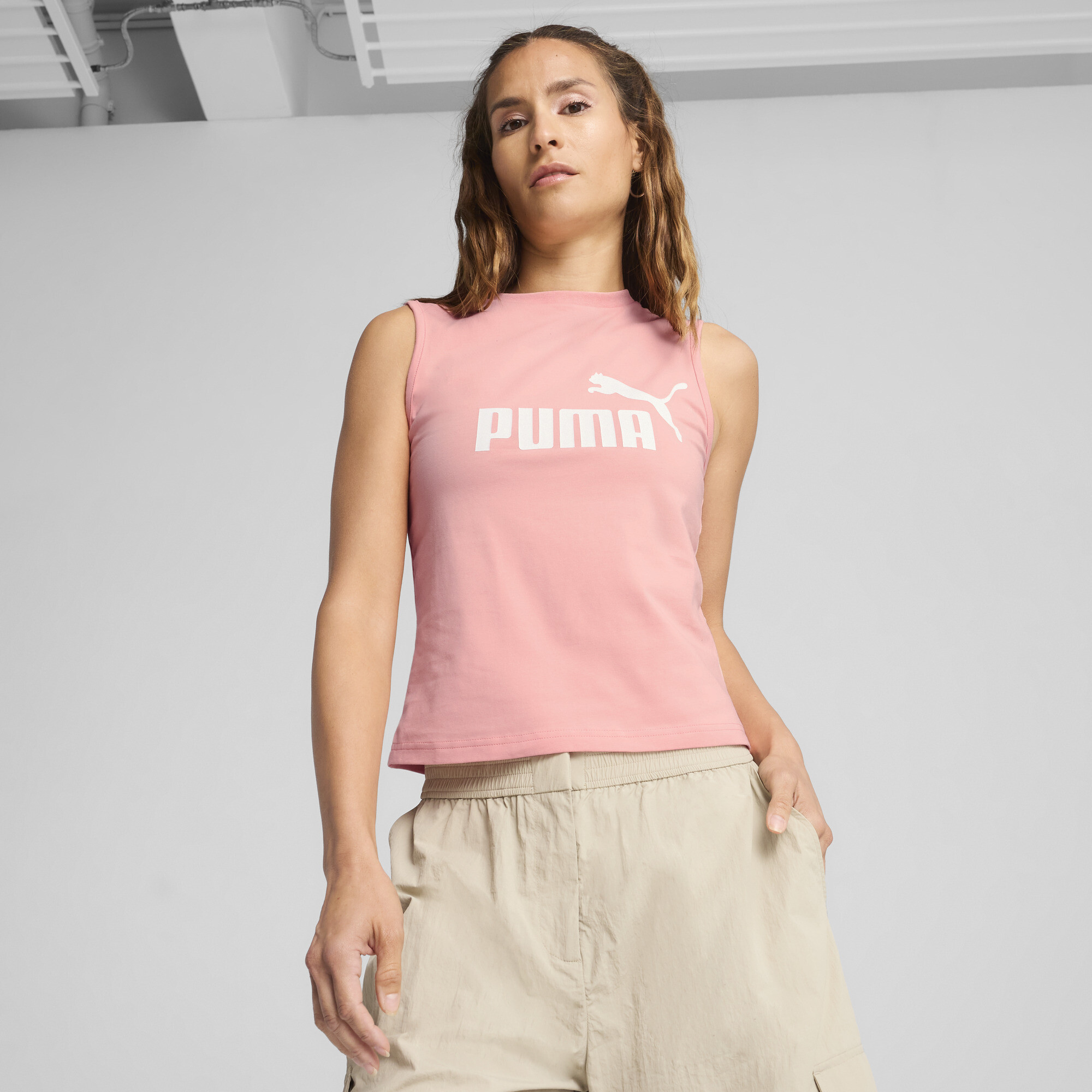 Puma ESS No. 1 Logo Slim Tanktop Damen | Mit Logo Print | Pink Fruit | Größe: XXS