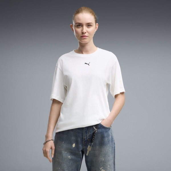 Remera PUMA holgada Essentials para Mujer En Blanco