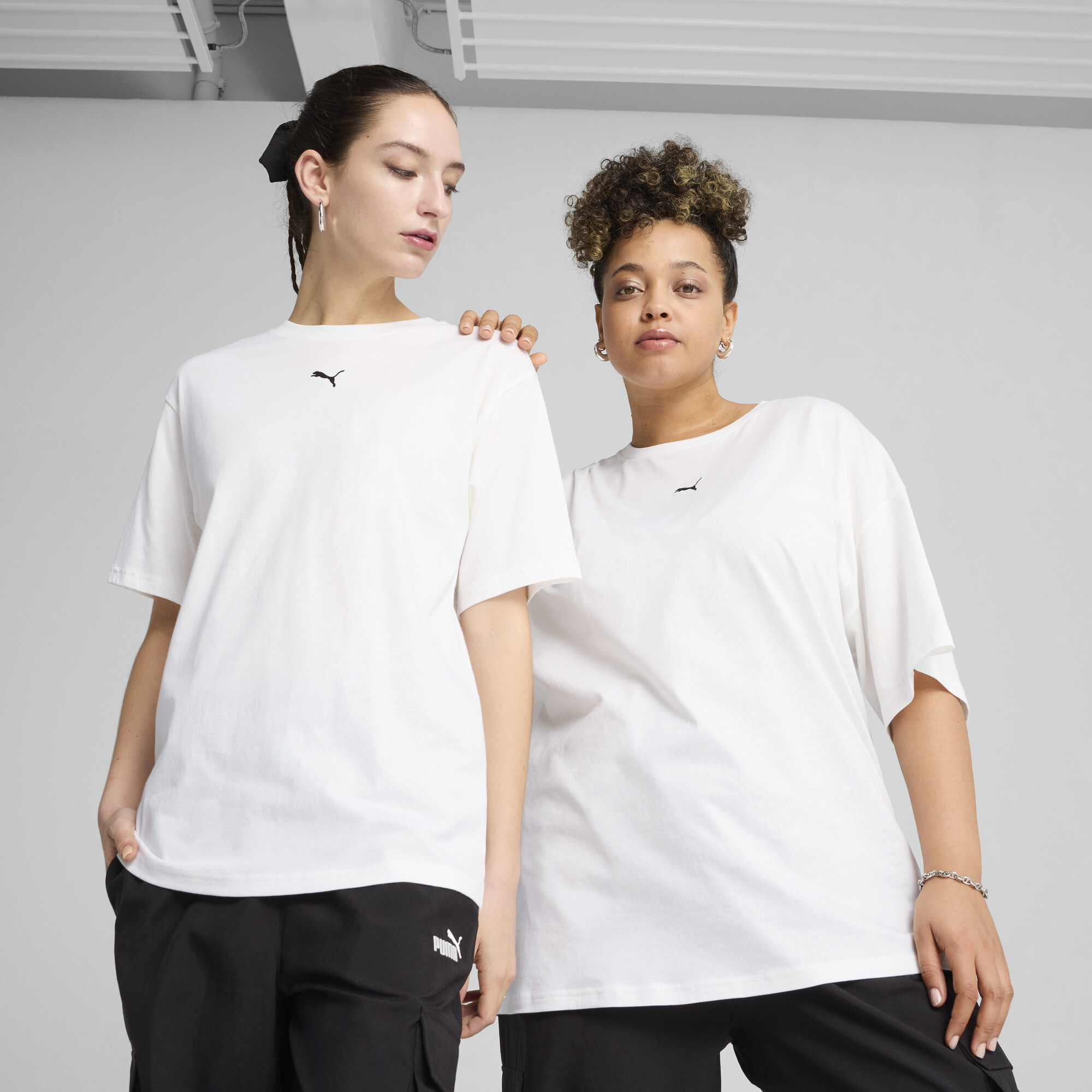 Puma ESS Relaxed T-Shirt Damen | Mit Plain | White | Größe: XS