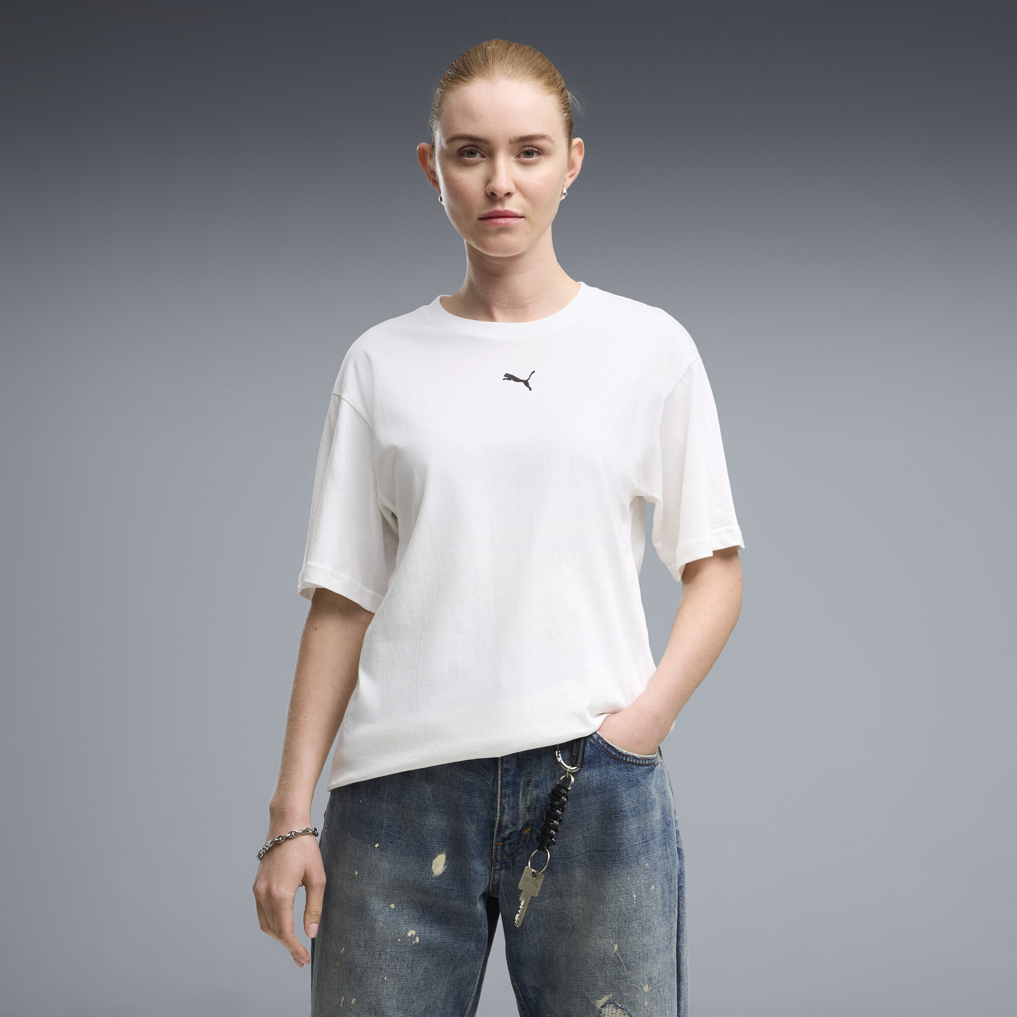 Футболка ESS Relaxed Tee Women | Цвет: Белый | Puma White | Puma